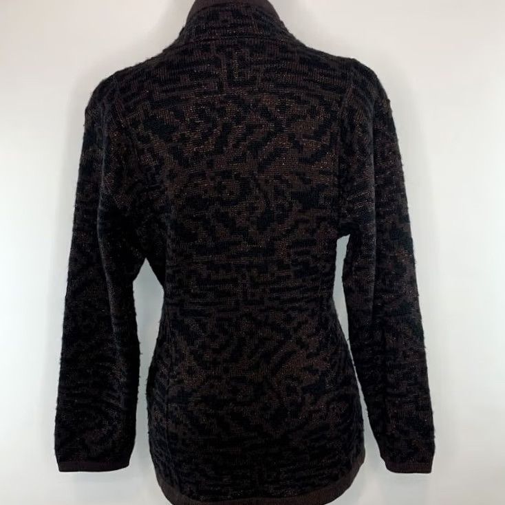 Jaeger JAEGER Womens Sweater S Button Front Metallic Sparkly Wool Blend Cardigan Size S / US 4 / IT 40 - 6 Thumbnail