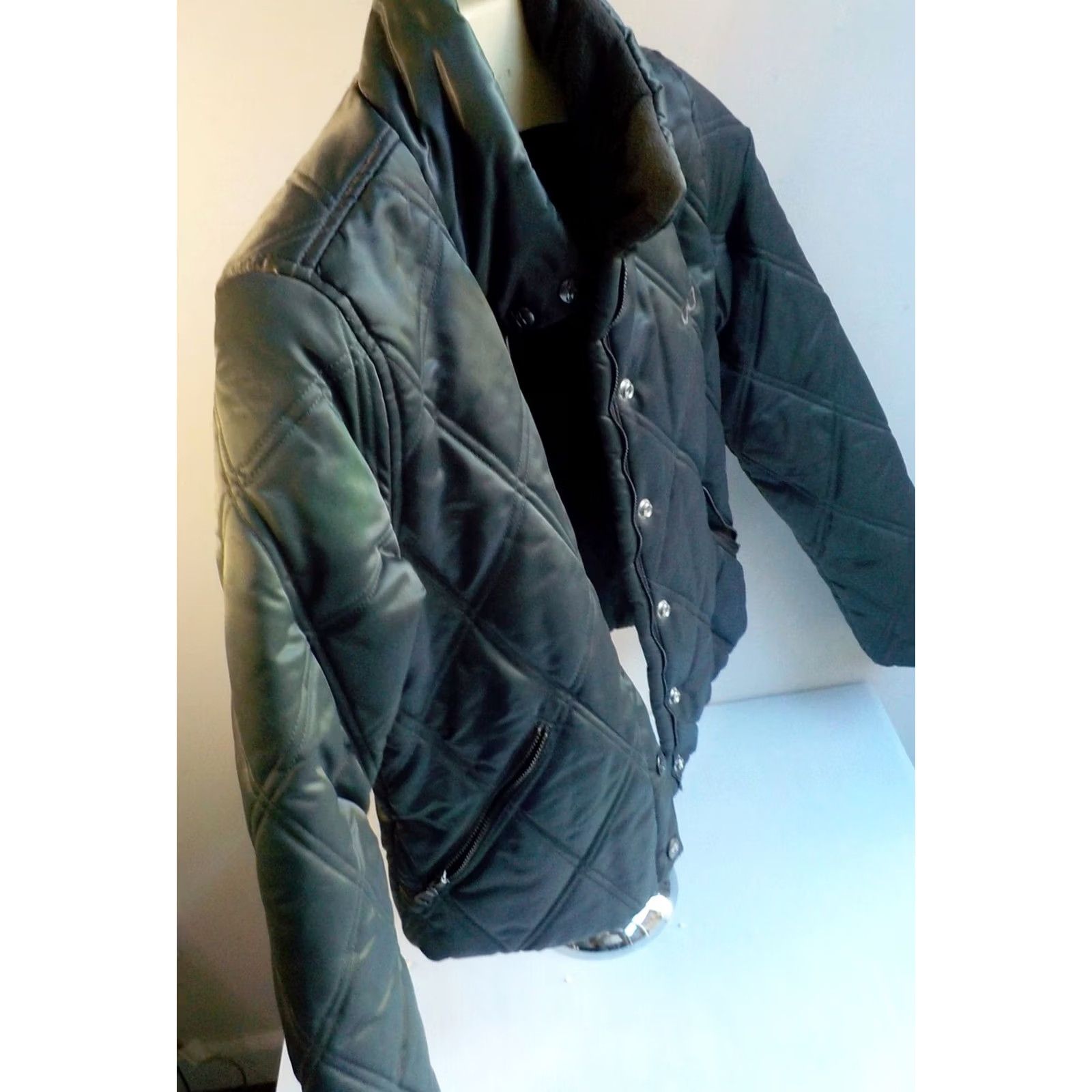 Guess GUESS Womens Short Zip Front Puffer Jacket Green Nylon SZ SMALL Size 28" / US 6 / IT 42 - 4 Thumbnail