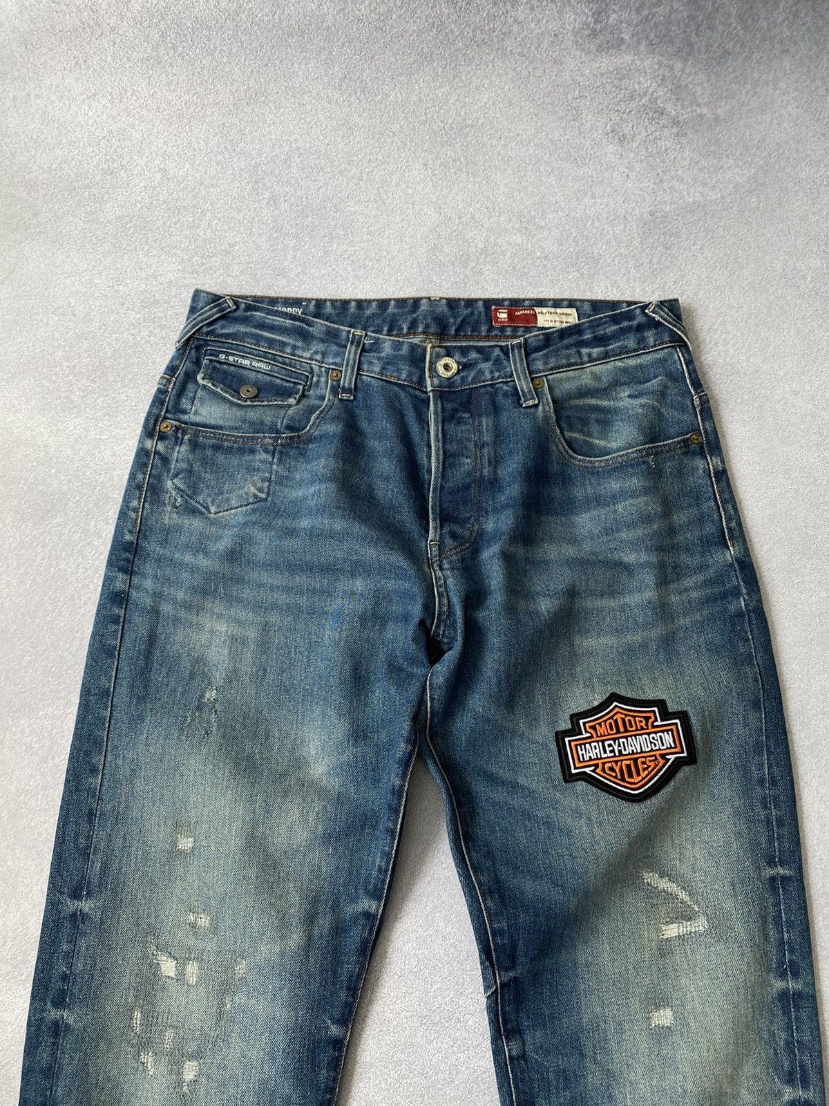 G-Star × Vintage Vintage G Star Raw PatchWork denim blue jeans Size US 33 - 5 Thumbnail