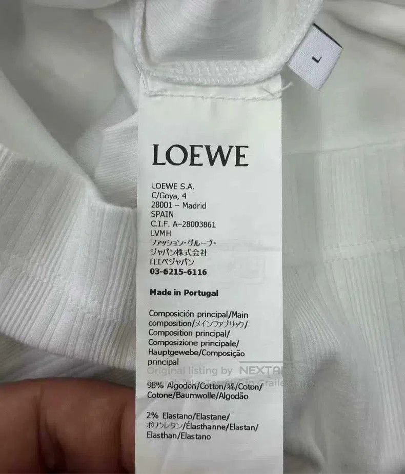 Loewe Loewe White embroidered logo knitted short sleeve Size L / US 10 / IT 46 - 4 Thumbnail