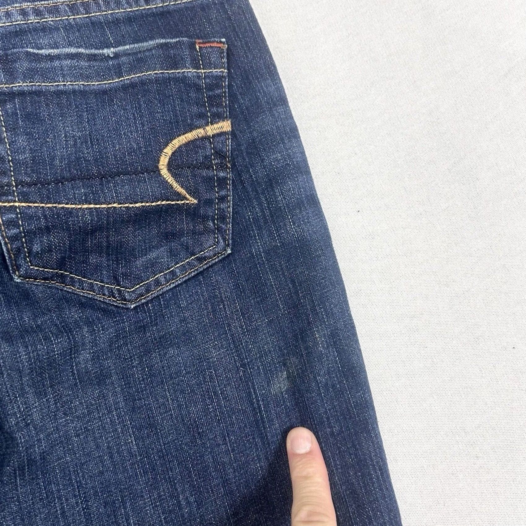American Eagle Outfitters American Eagle Hipster Jeans Womens Size 4 Reg Blue Denim Bootcut Flared AEO Size 27" / US 4 / IT 40 - 2 Thumbnail