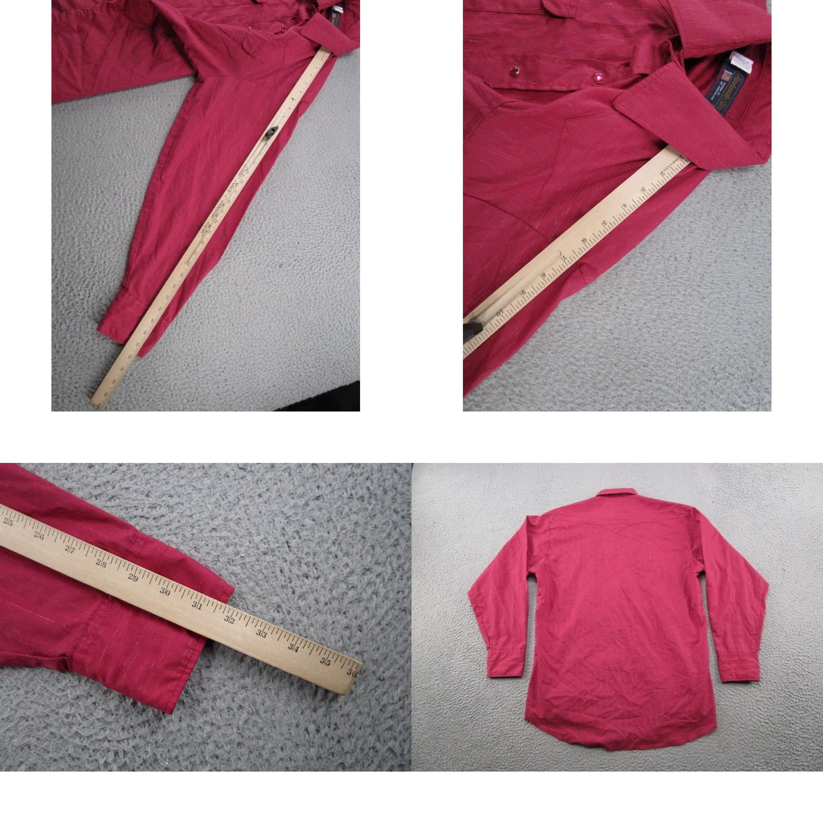 Vintage VINTAGE Panhandle Slim Western Shirt Mens XL Red 16.5-35 Slimming Snap Button-Up Long Sleeve Cotton Regular Fit Pearl Snap Rodeo 90s USA Size US XL / EU 56 / 4 - 8 Thumbnail