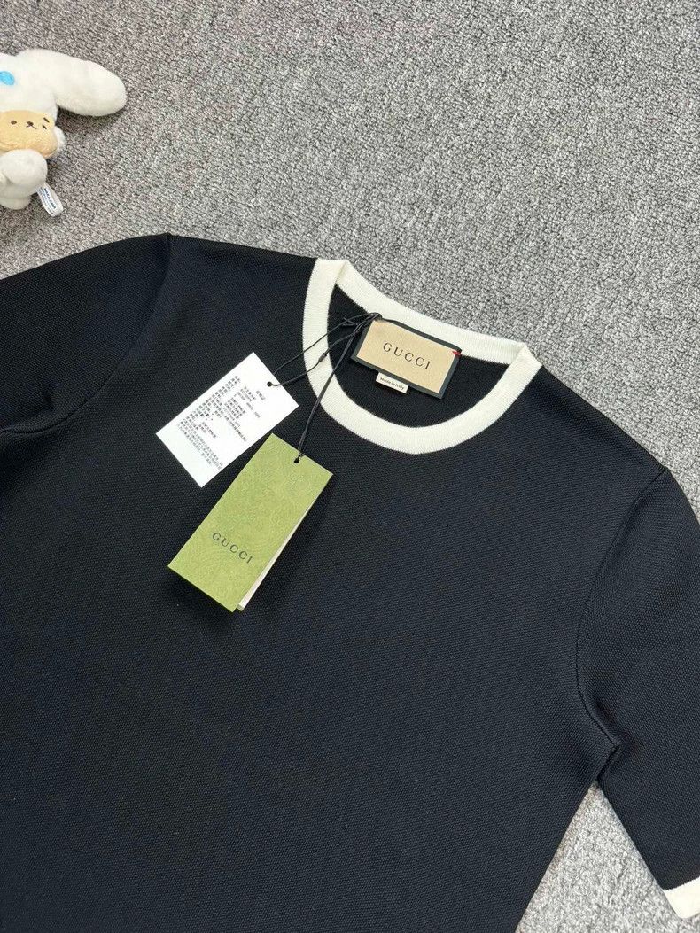 Gucci GucciBlack double G embroidered logo plain knitted short-sl Size US S / EU 44-46 / 1 - 2 Thumbnail
