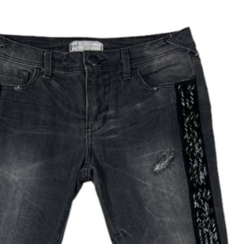 Free People Free People Black Beaded Skinny Jeans | Size 27 Size 27" / US 4 / IT 40 - 3 Thumbnail