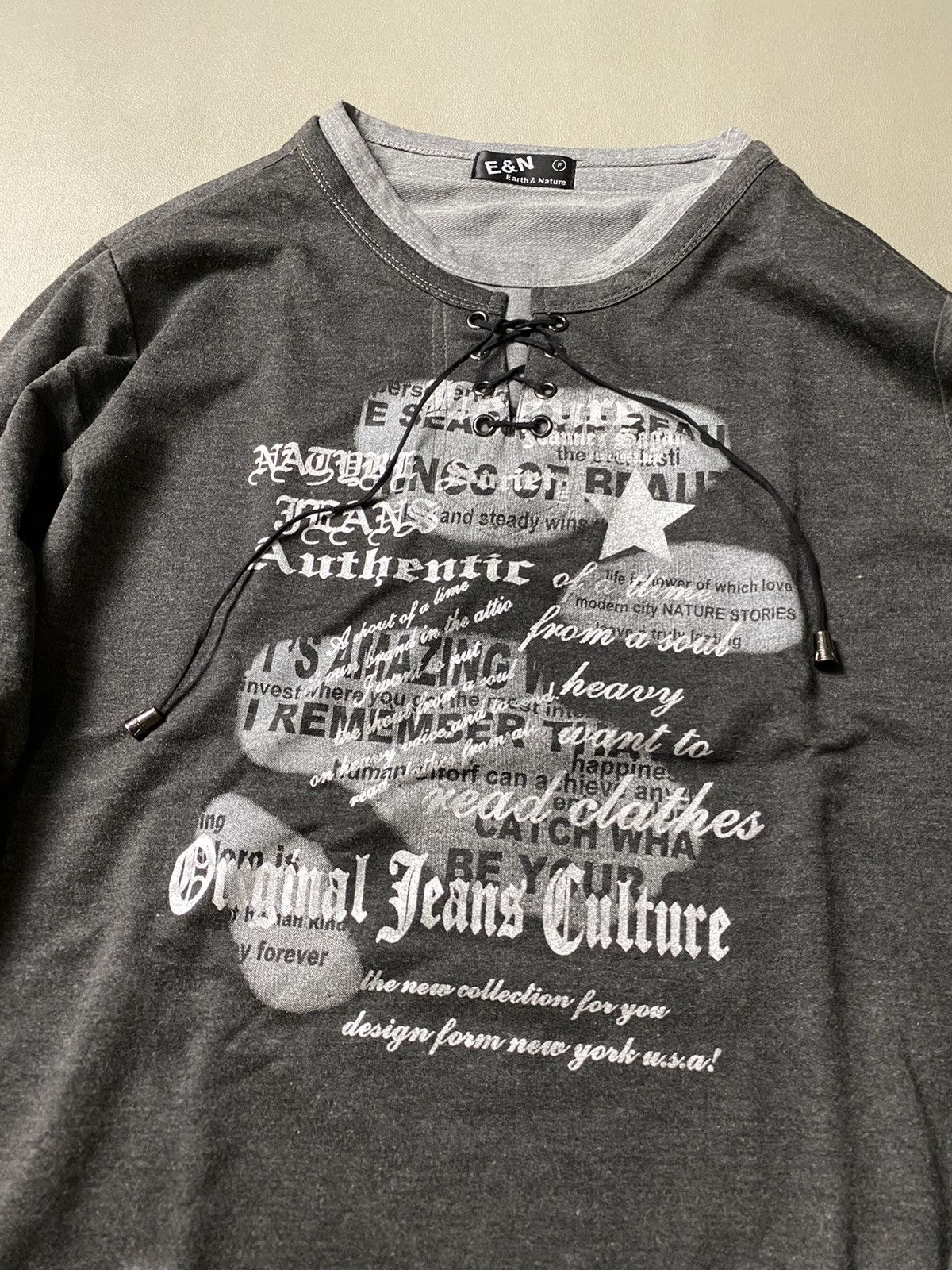 Hysteric Glamour × If Six Was Nine × Japanese Brand Y2K Earth Nature Laces Up Poem Longsleeve Size US L / EU 52-54 / 3 - 3 Thumbnail