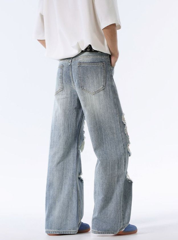 Vintage Men's wide-leg ripped American baggy scimitar jeans Size US 32 / EU 48 - 4 Thumbnail