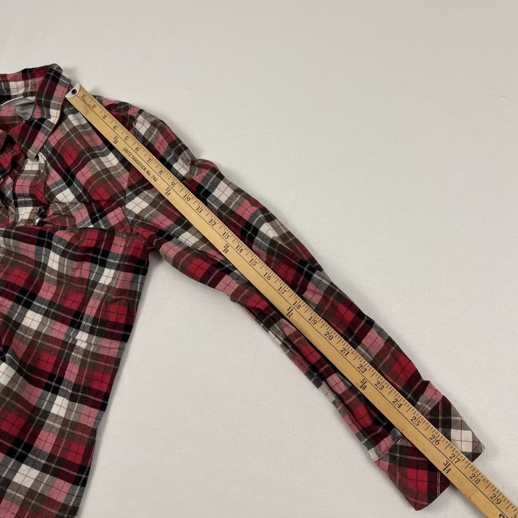 VINTAGE? No — Finley Button Up Shirt Womens Large Lucinda Trench Plaid Flannel Blouse