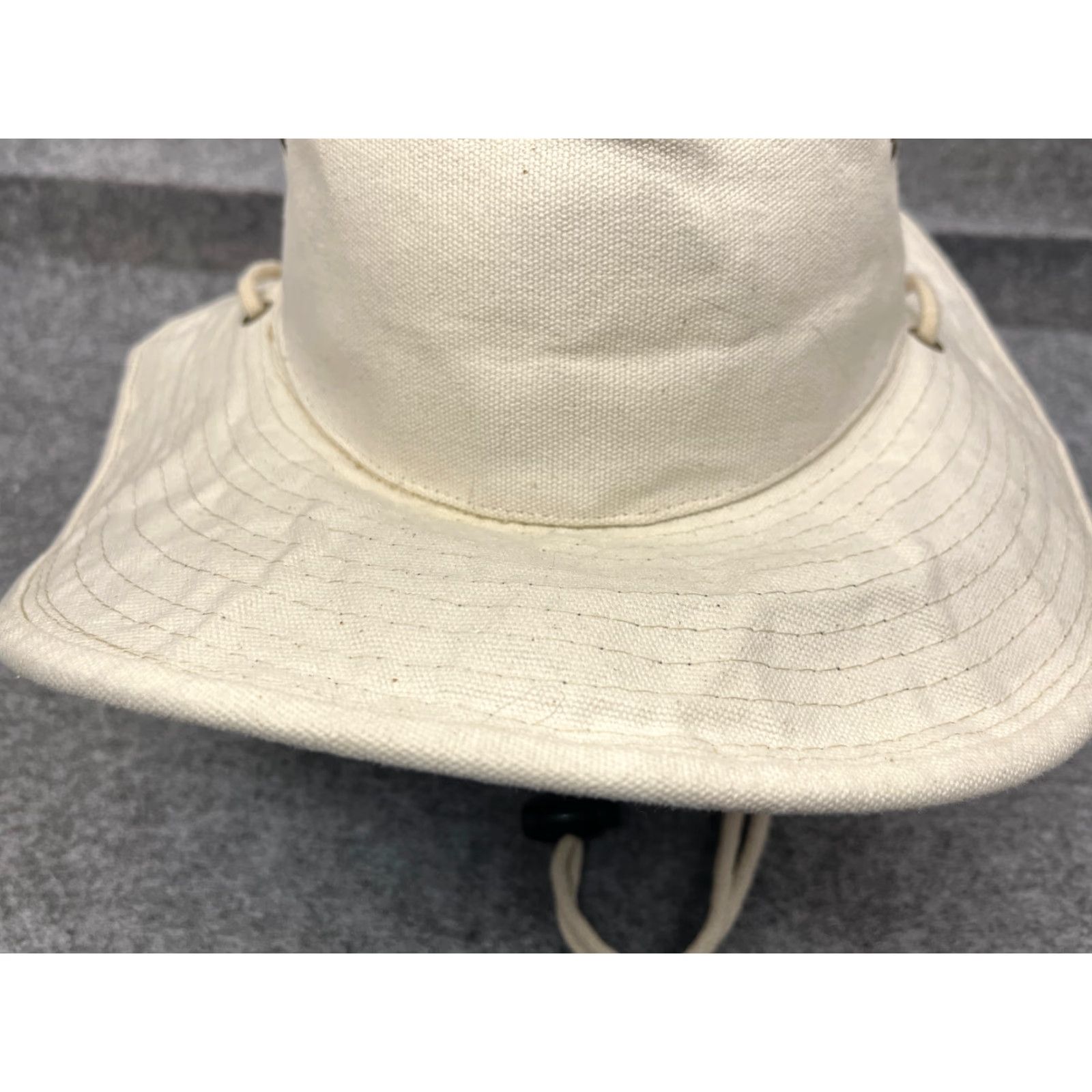 Vintage Dorfman Pacific Bucket Hat Unisex Adults One Size Ivory 100% Cotton Knit Adjustable Lightweight Summer Spring Fall Winter Hat Cap Size ONE SIZE - 3 Thumbnail