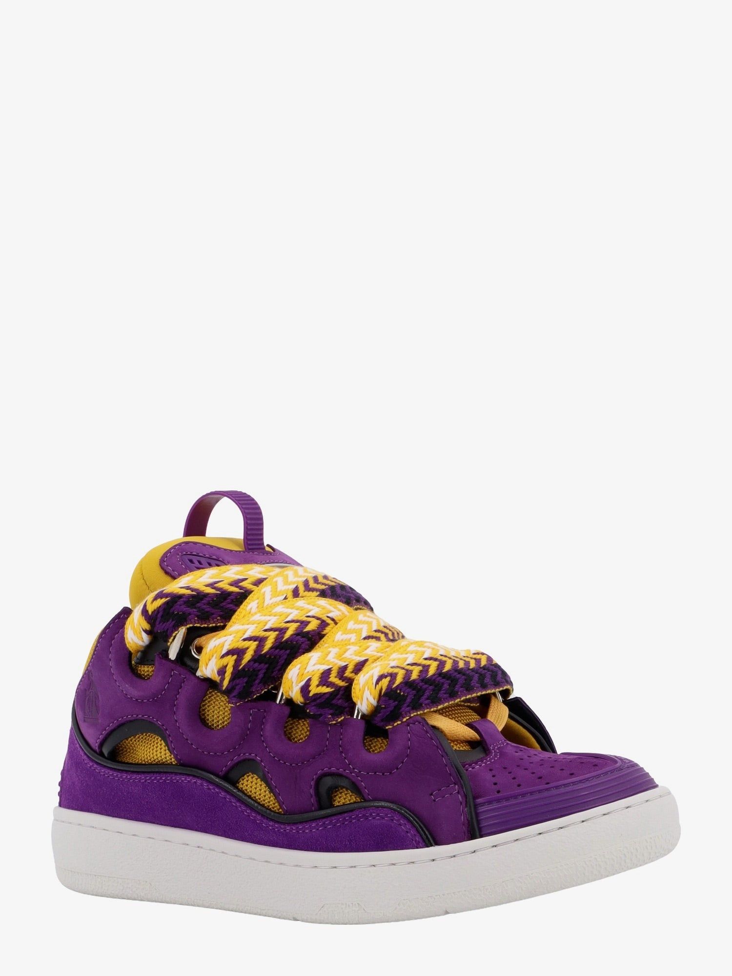 Lanvin o1mle0825 Leather Curb Sneakers in Purple Size US 13 / EU 46 - 2 Thumbnail
