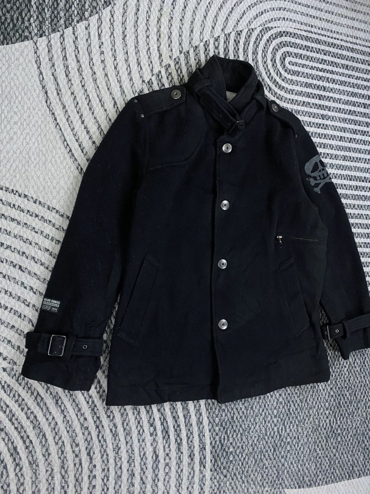 Blue Blue Japan Vintage Blue Cross With Skull Graphic On Sleeve Punk Jacket Size US M / EU 48-50 / 2 - 3 Thumbnail