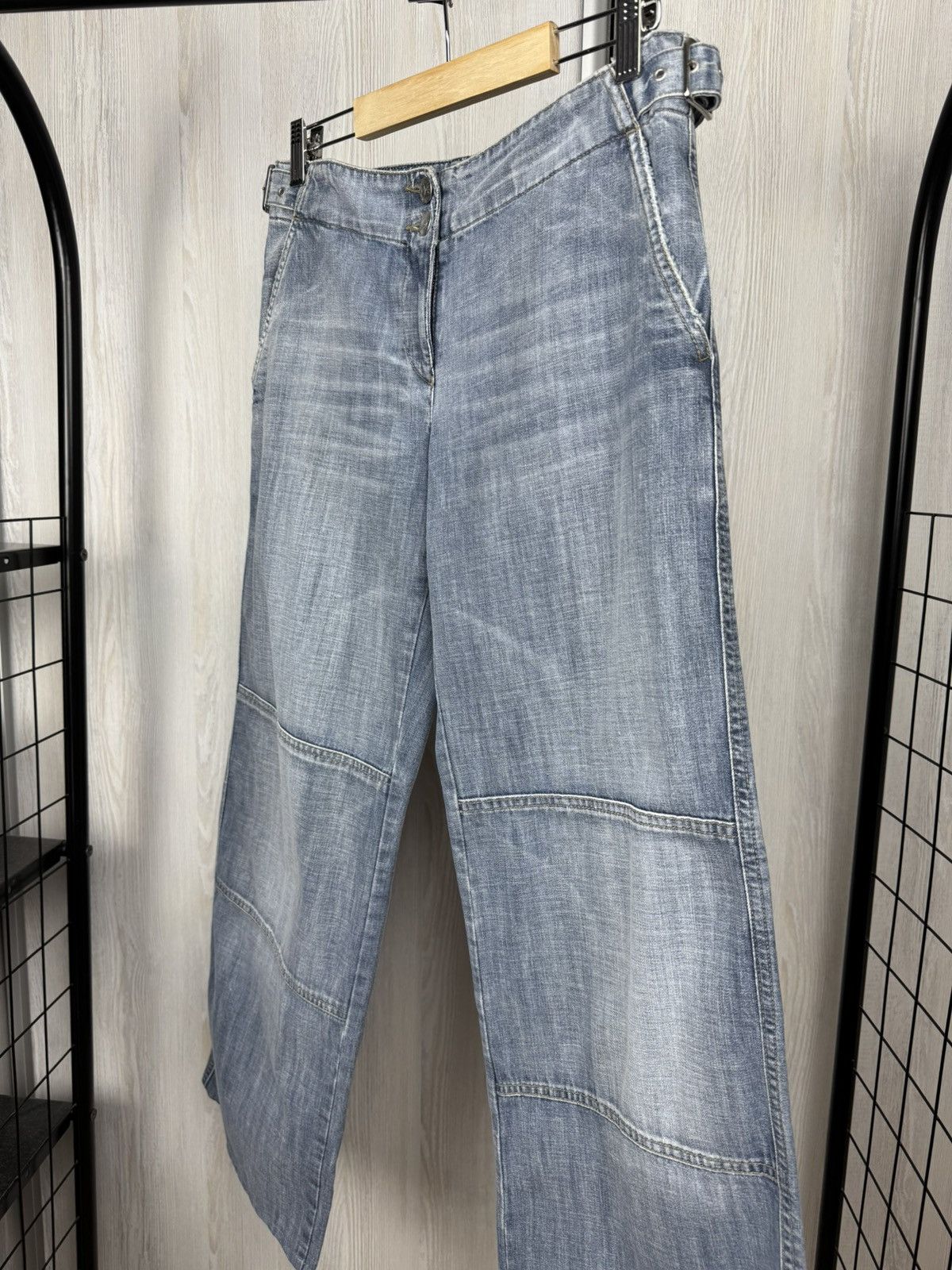 Armani Armani Jeans Blue Flared Wide leg double knee denim jeans Size 30" / US 8 / IT 44 - 5 Thumbnail