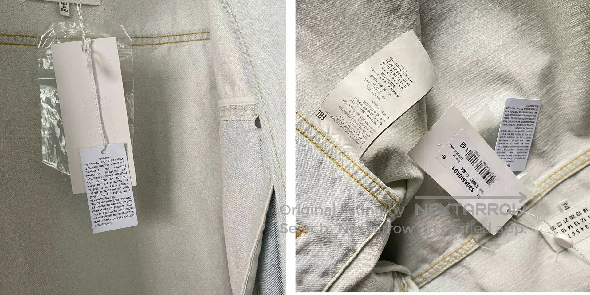 Maison Margiela Maison Margiela Distressed Denim Jacket for Men. Size US M / EU 48-50 / 2 - 9 Thumbnail