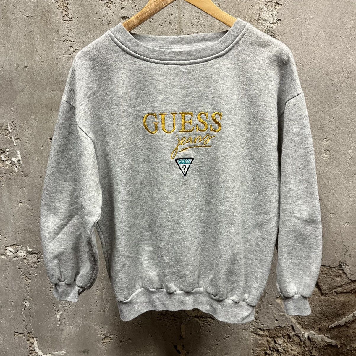Vintage Vintage 90s Gray Guess Embroidered Logo Crewneck Sweatshirt Size US M / EU 48-50 / 2 - 1 Thumbnail