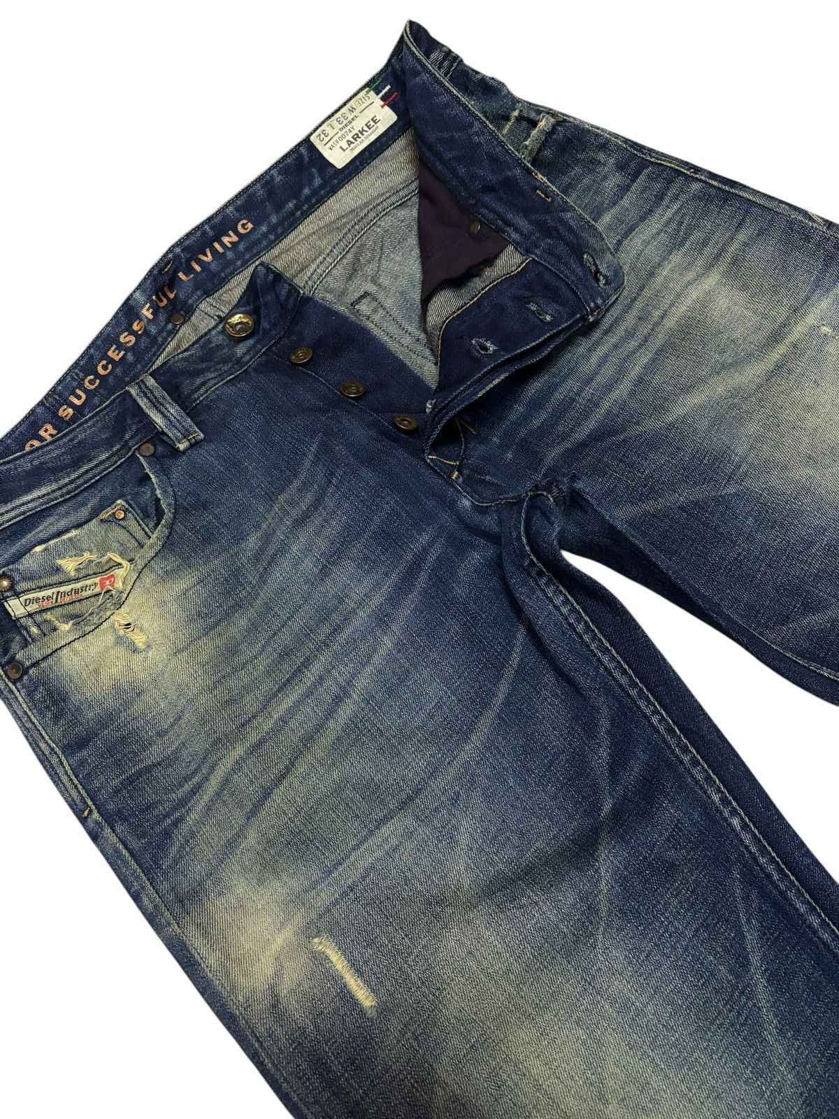 Diesel Vtg Italy Diesel Larkee Disconstructed Distress Jeans Size US 34 / EU 50 - 3 Thumbnail
