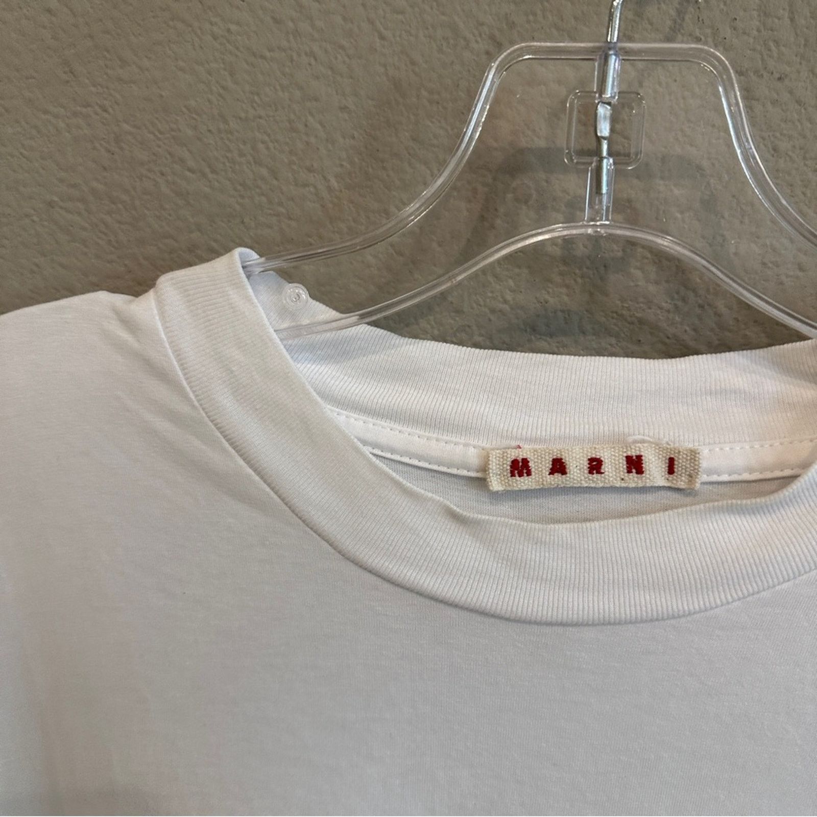 Marni Marni Logo Graphic Oversized T Shirt White Red Print Size US XL / EU 56 / 4 - 4 Thumbnail