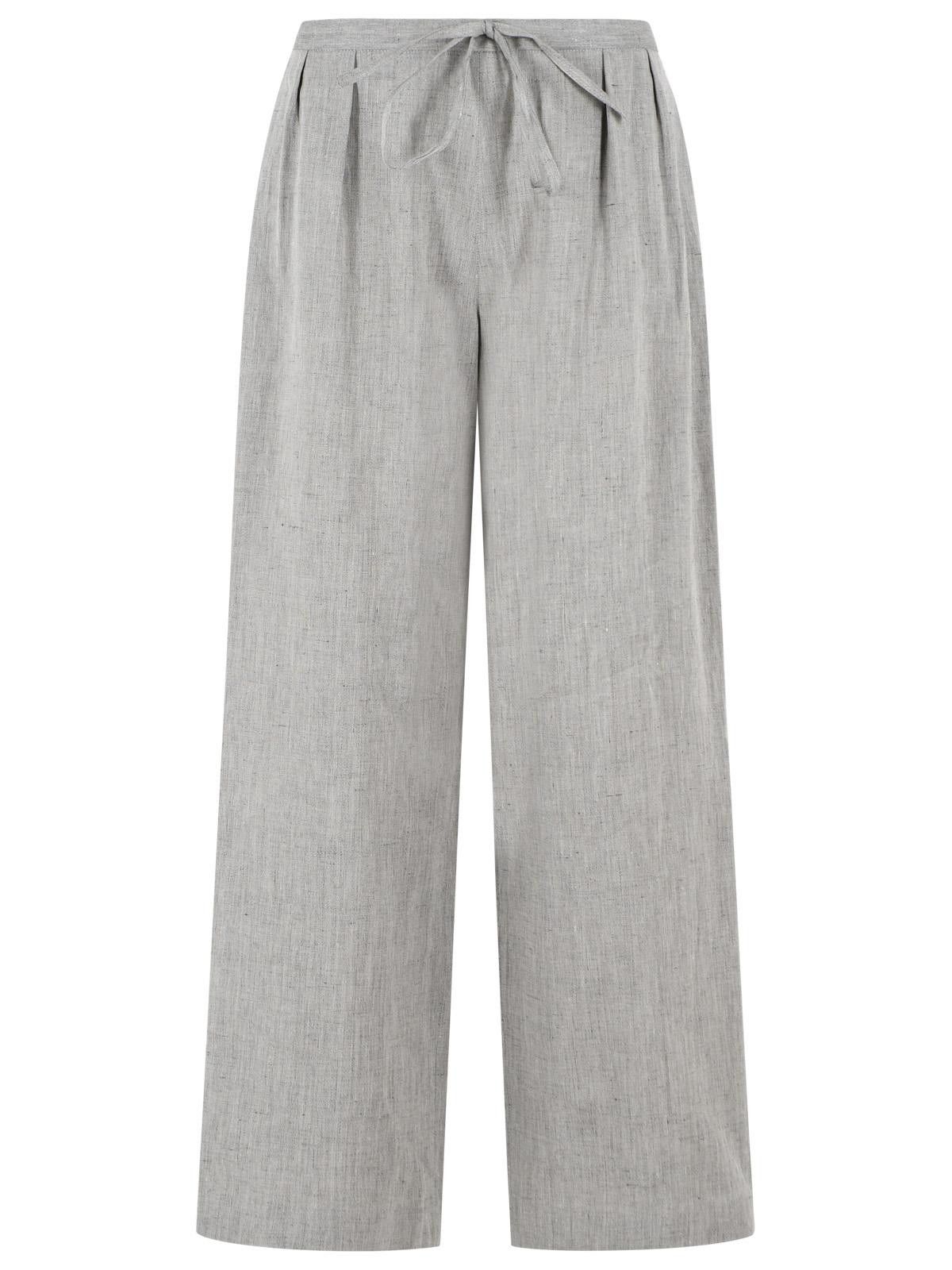 Loulou de Saison LOULOU DE SAISON 'Clark' Grey Linen And Cotton Blend Pants Size 27" / US 4 / IT 40 - 1 Thumbnail