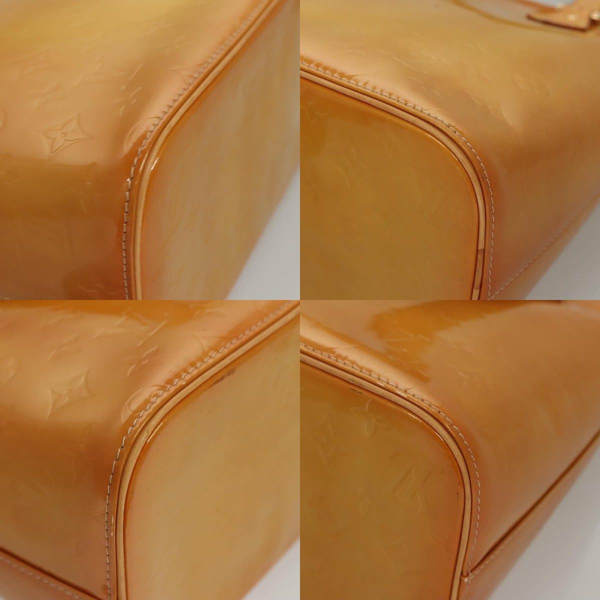 Louis Vuitton LOUIS VUITTON Monogram Vernis Houston Hand Bag Jaune M91121 Size ONE SIZE - 10 Thumbnail