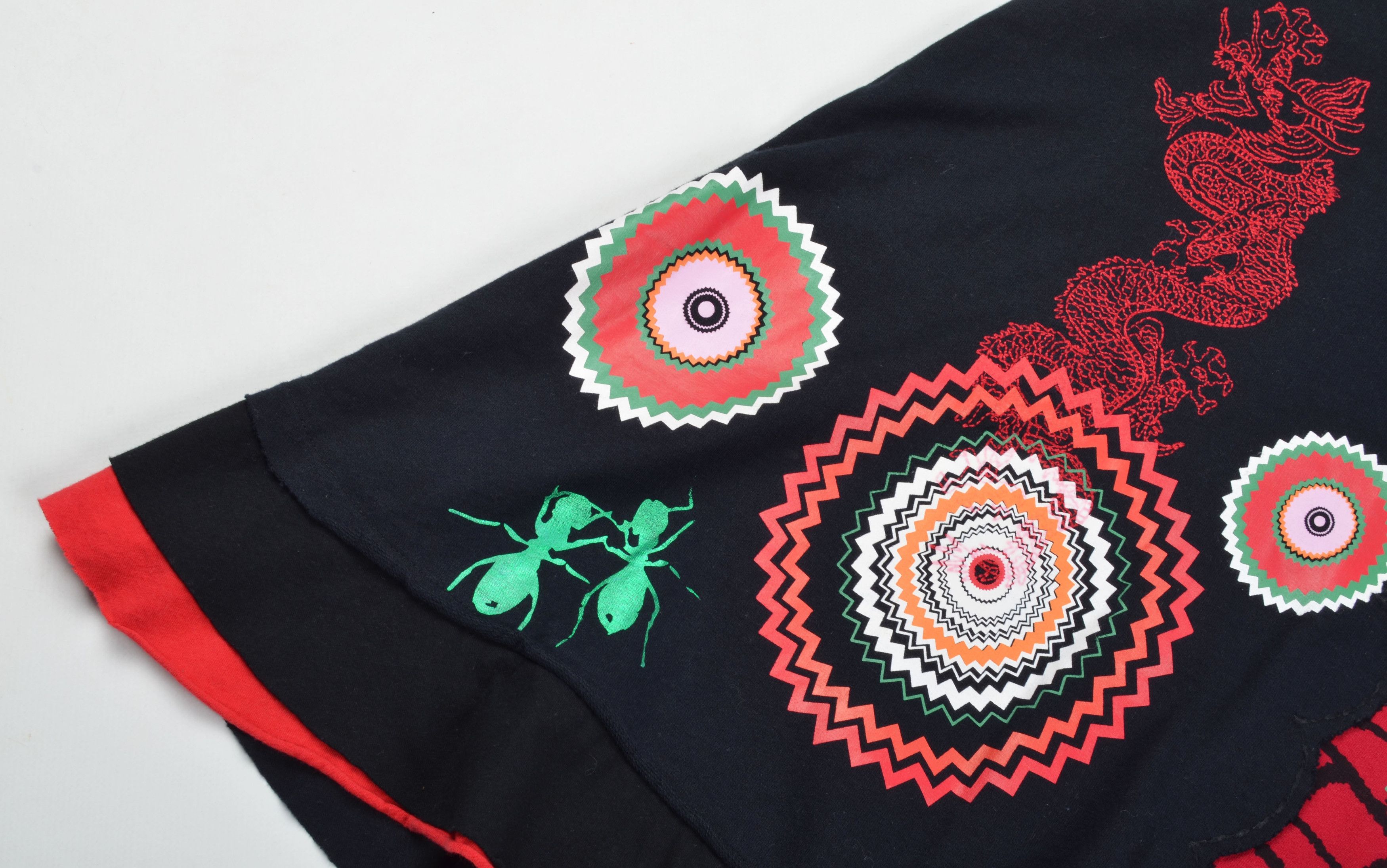 Desigual Desigual Y2K Graphic Print Grunge Dragon A-Line Skirt Size 32" / US 10 / IT 46 - 6 Thumbnail