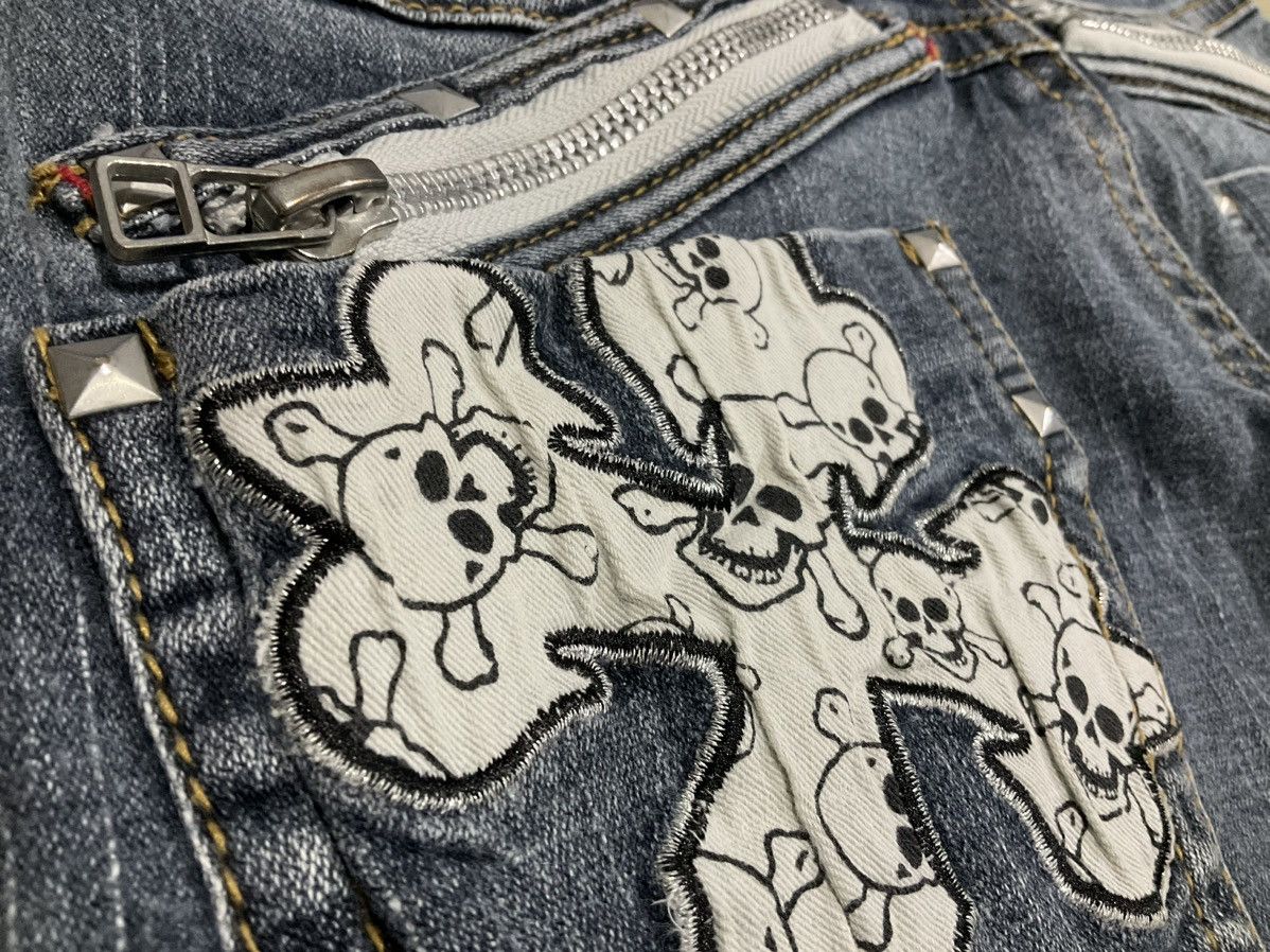 Hysteric Glamour × If Six Was Nine × Japanese Brand 🔥Sick Y2K Bcbg Cross Skull Rivet Studded Flared Denim Size US 30 / EU 46 - 8 Thumbnail