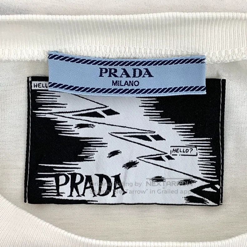 Prada Prada White figure printed cotton round-neck short-sleeved Size US XS / EU 42 / 0 - 7 Thumbnail