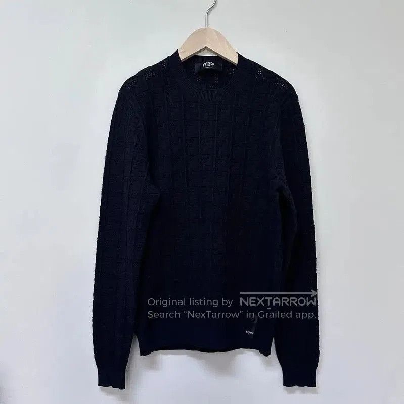 Fendi Fendi Black Cotton Men's Knit Sweater . Size US S / EU 44-46 / 1 - 1 Thumbnail