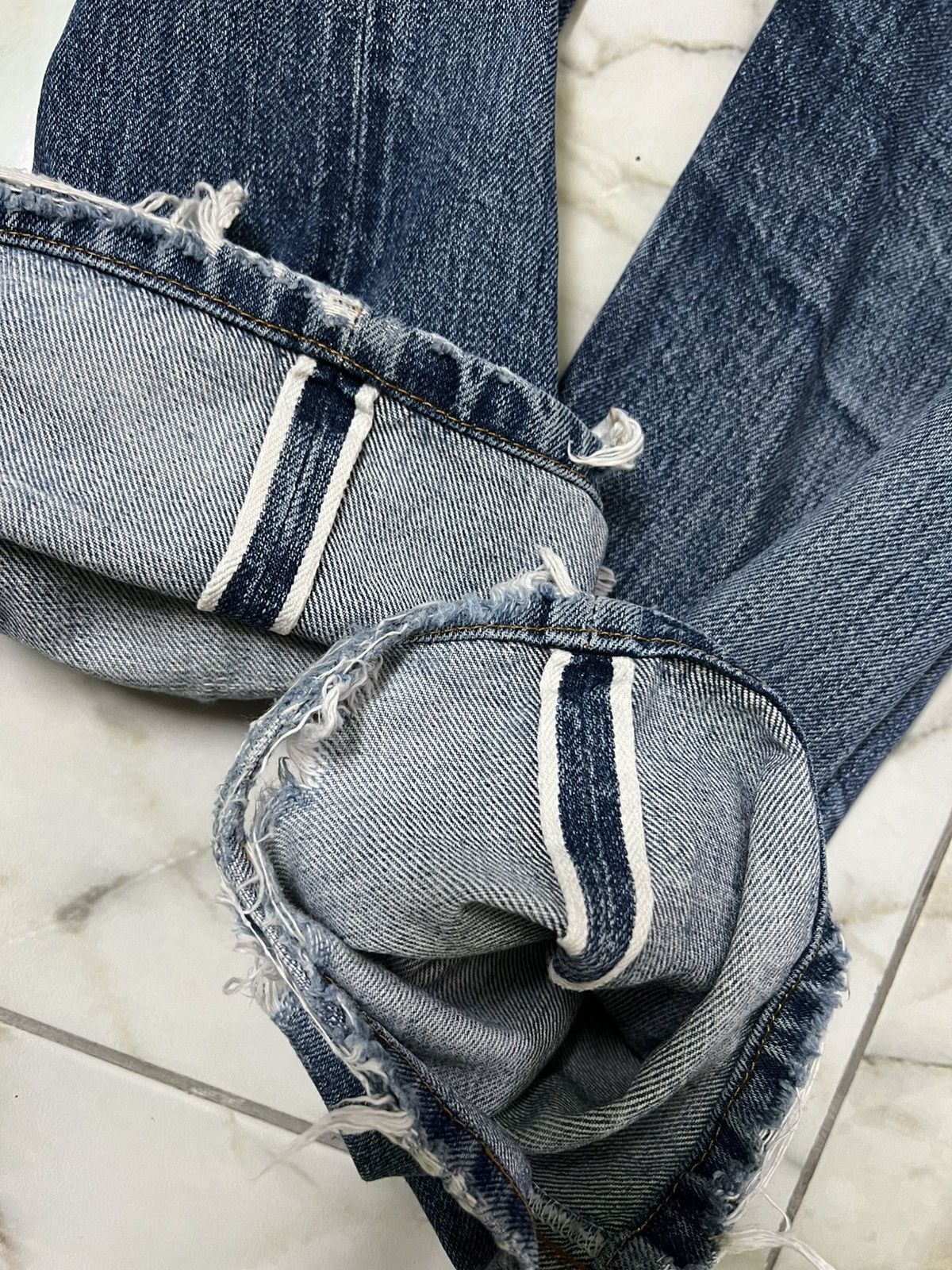 Levi's × Levi's Vintage Clothing 💥Vintage 90’s💥Levis Big E 501 XX Distress Selvedge Jean Size US 28 / EU 44 - 16 Thumbnail
