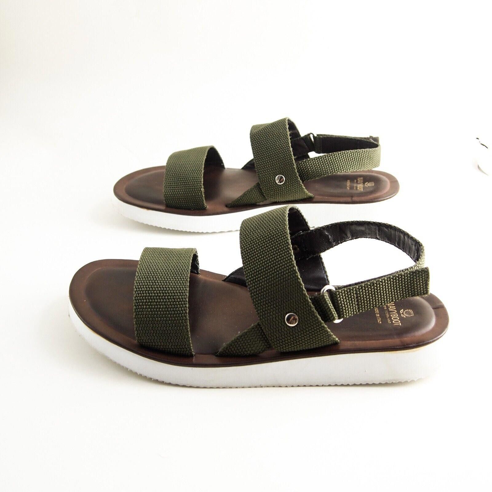 Designer Navyboot Strappy Sandals Green Fabric Mens US 9 EU 42 Size US 9 / EU 42 - 3 Thumbnail