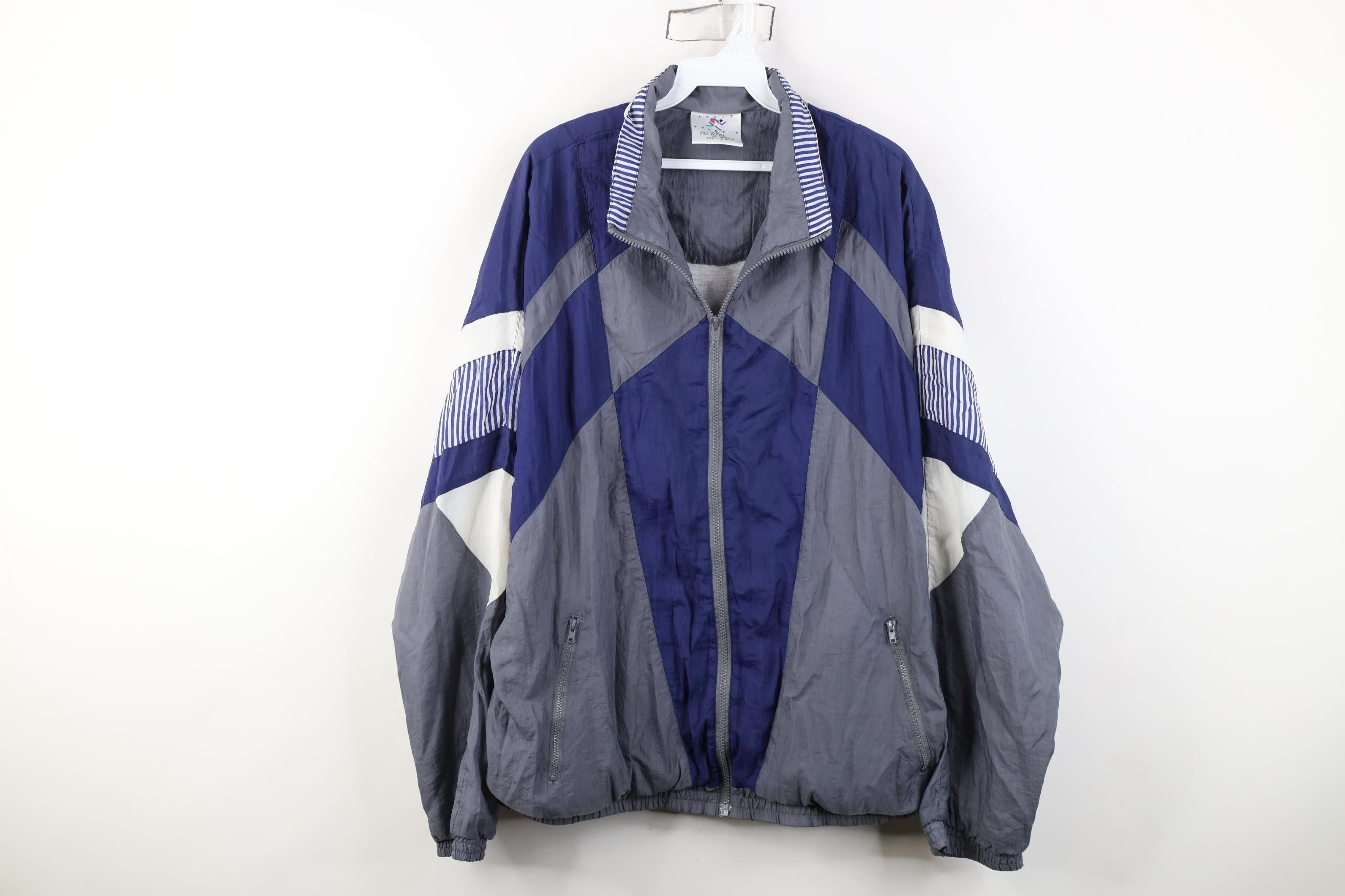 Vintage Vintage 90s Streetwear Lined Full Zip Windbreaker Jacket Size US L / EU 52-54 / 3 - 1 Thumbnail