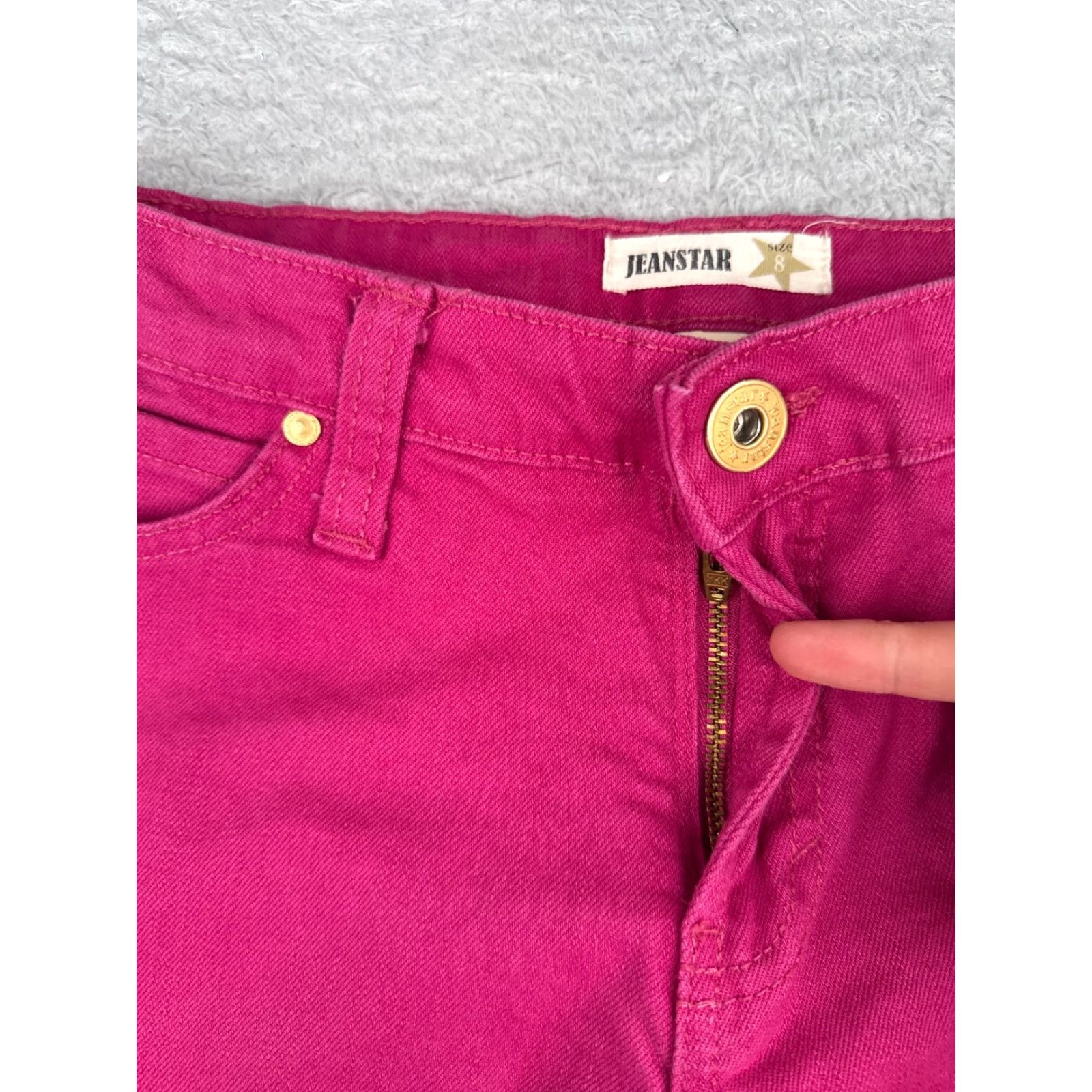 Vintage Jeanstar Jeans Womens Capri Mid Rise Pink Cotton Blend Embroidered 28x20 Denim 5-Pocket Zipper Distressed Button - Vintage: No Size 30" / US 8 / IT 44 - 5 Thumbnail