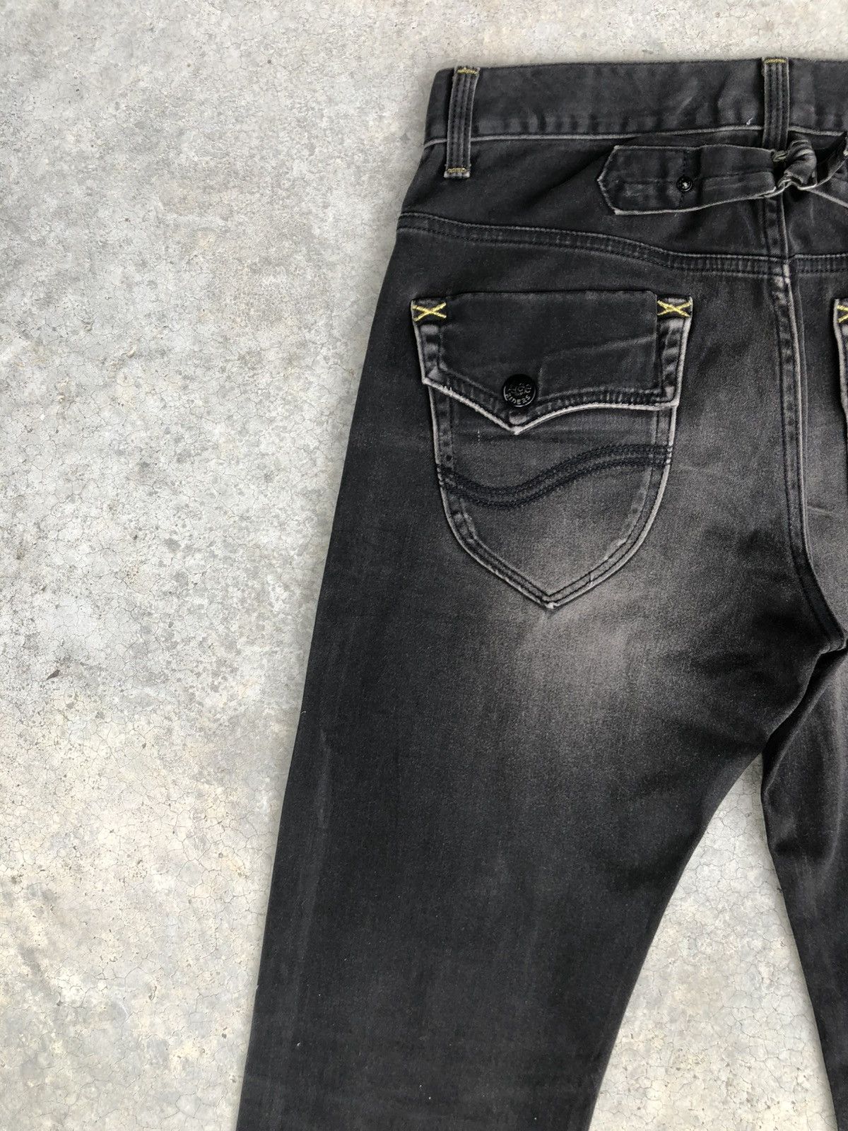 If Six Was Nine Japanese Lee Flared Jeans Distressed Suede Size US 31 - 9 Thumbnail