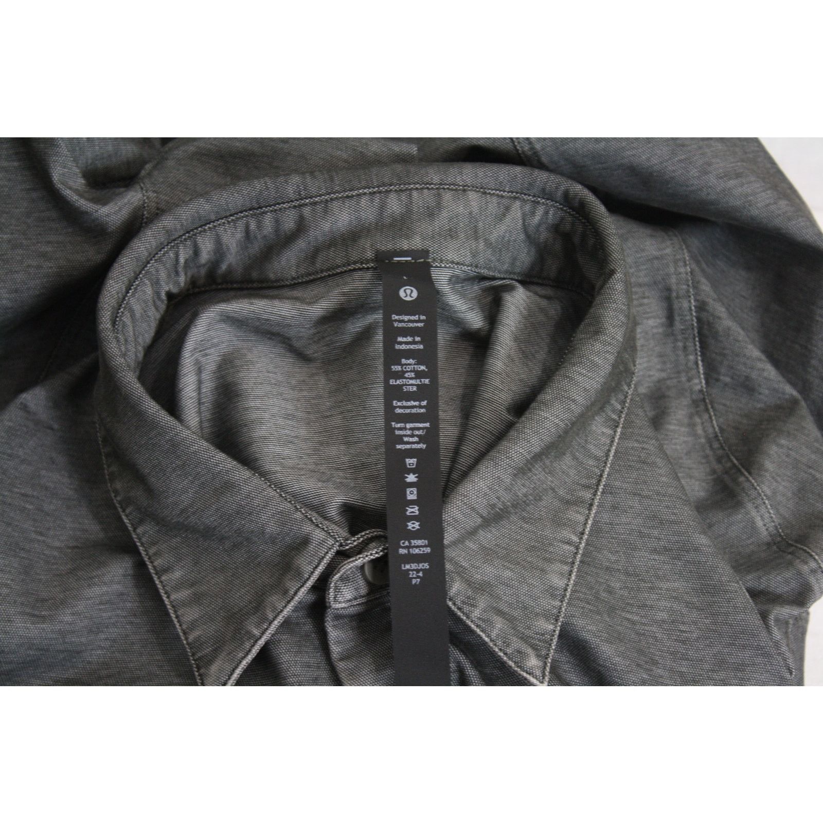 Lululemon Lululemon Commission Shirt Mens L Gray Button Down Stretch Size US L / EU 52-54 / 3 - 6 Thumbnail