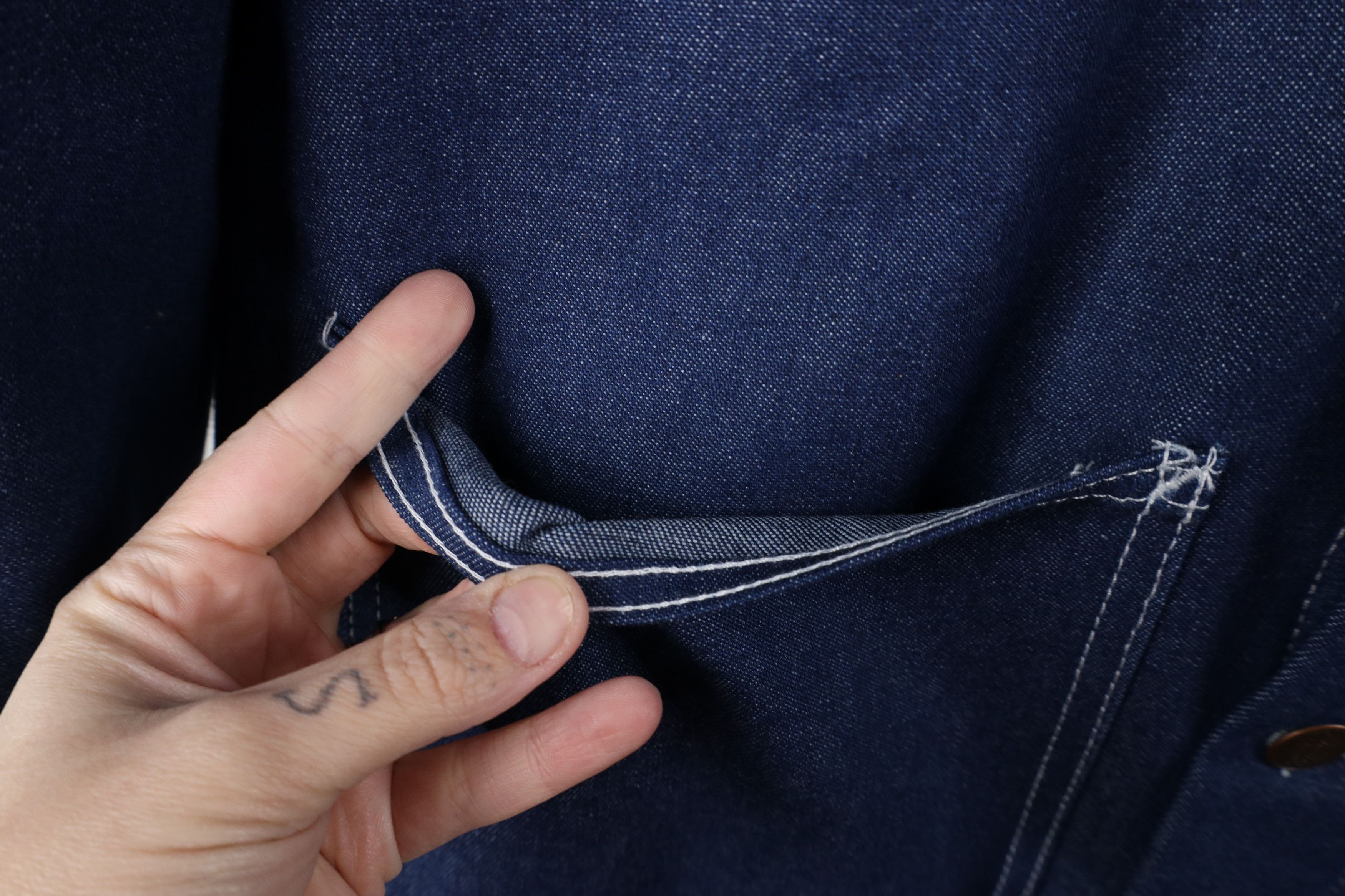 Dickies × Vintage Vintage 90s Dickies Blanket Lined Denim Chore Barn Jacket Size US L / EU 52-54 / 3 - 7 Thumbnail