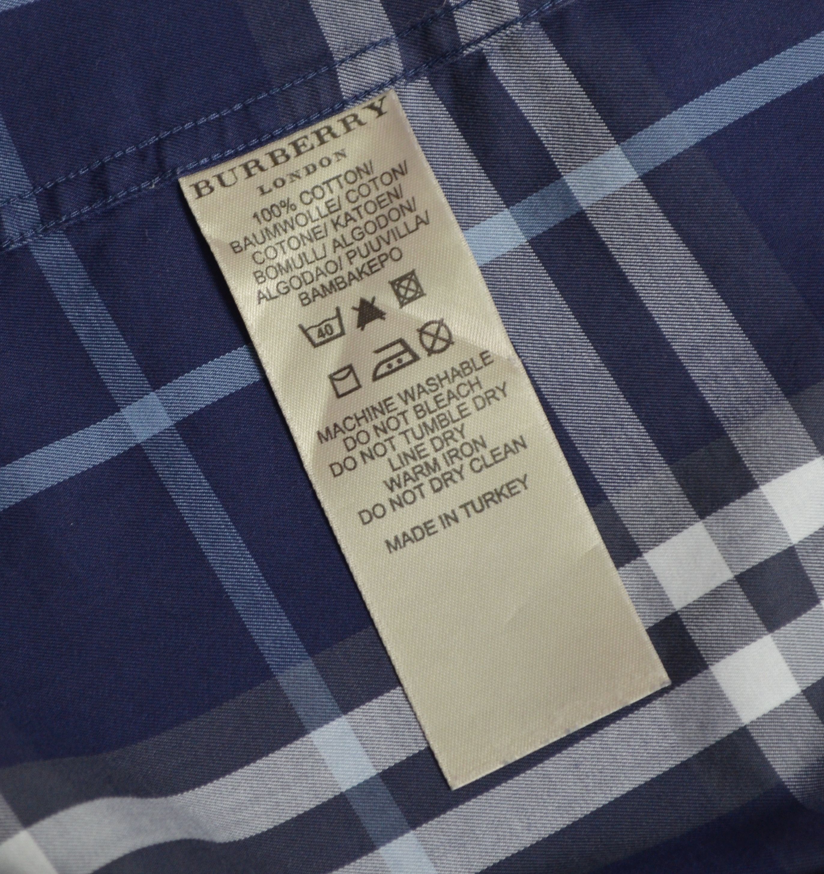 Burberry × Designer Burberry London Navy Check Shirt Size M P2P 21'2" Designer Size US M / EU 48-50 / 2 - 11 Thumbnail
