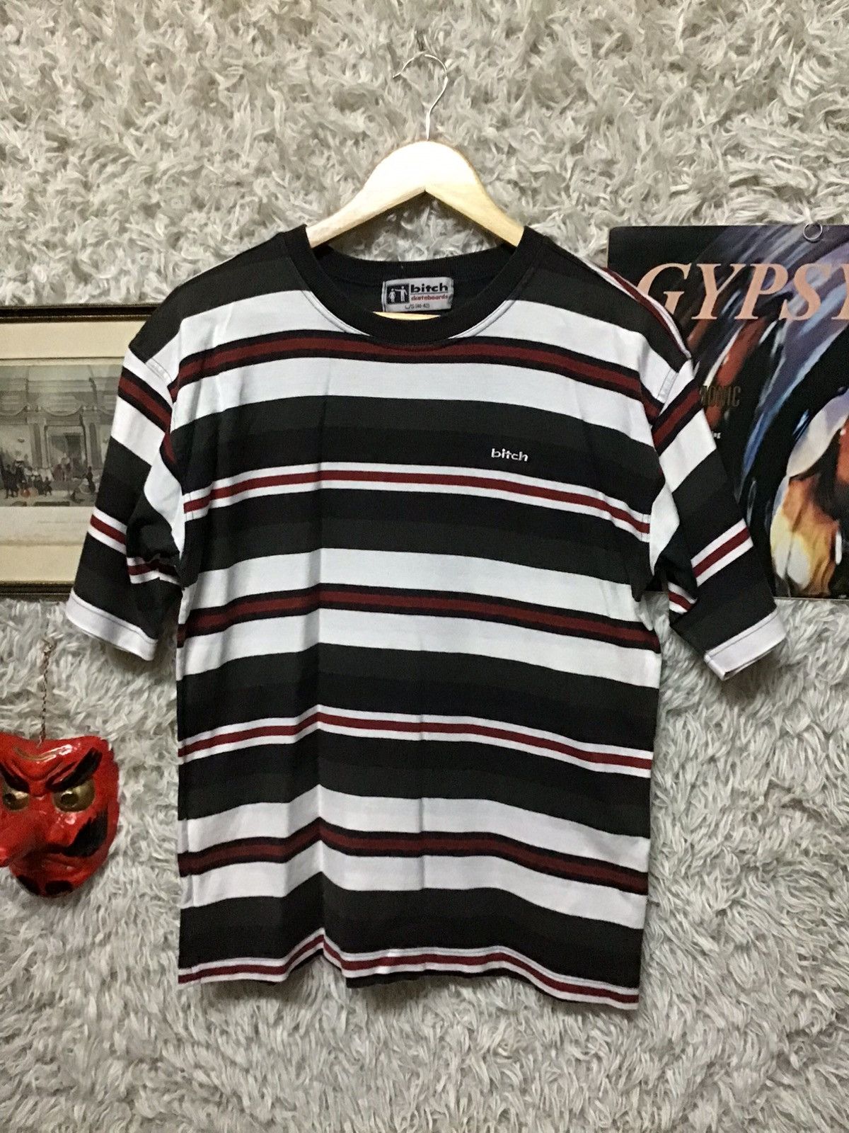 Other × Vintage Vintage bi*ch skateboarding stripe black red green white Size US M / EU 48-50 / 2 - 1 Thumbnail