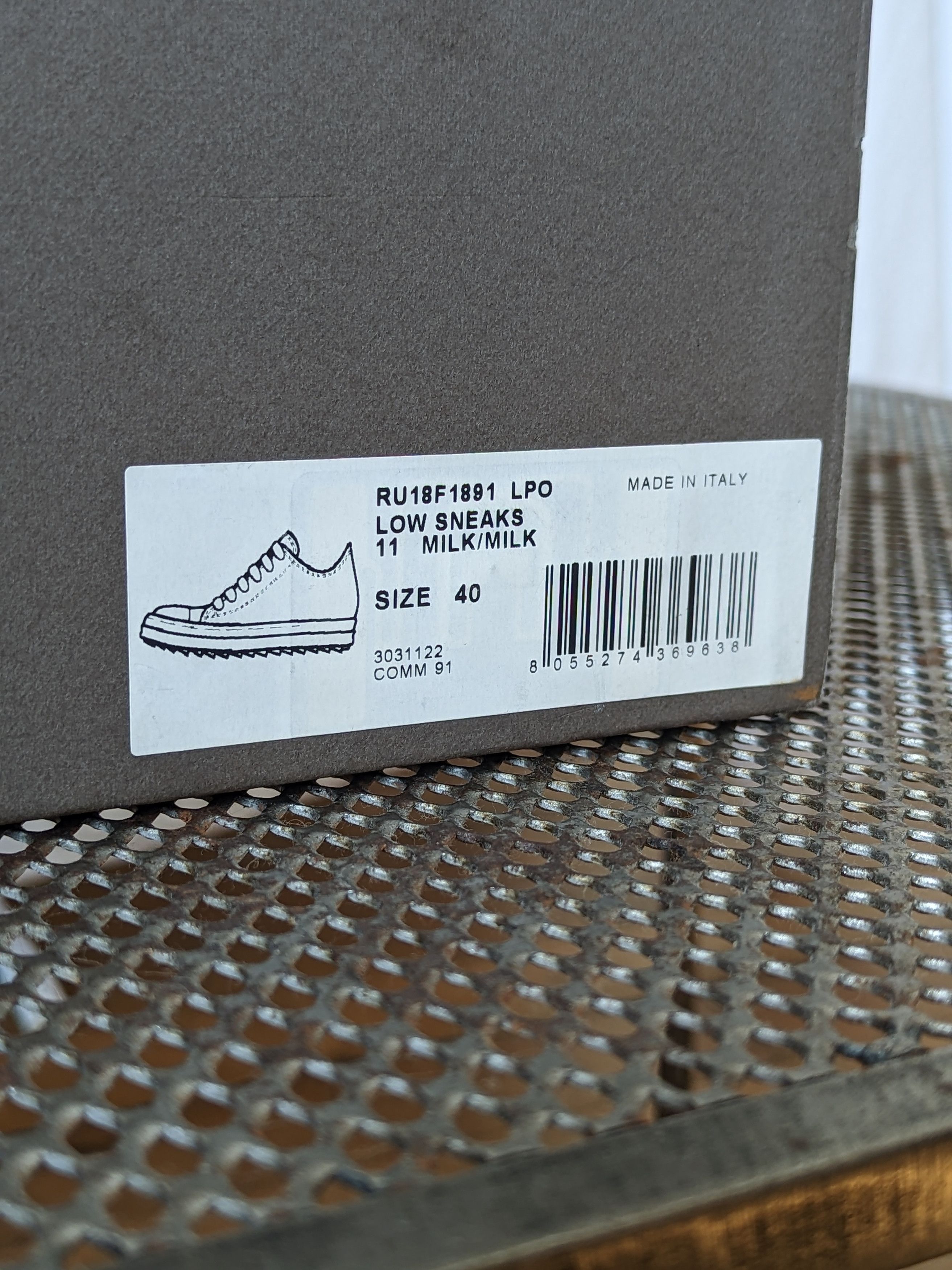 Rick Owens Rick Owens Mainline Ramones Low – Cream/Milk Leather Size US 7.5 / EU 40-41 - 8 Thumbnail