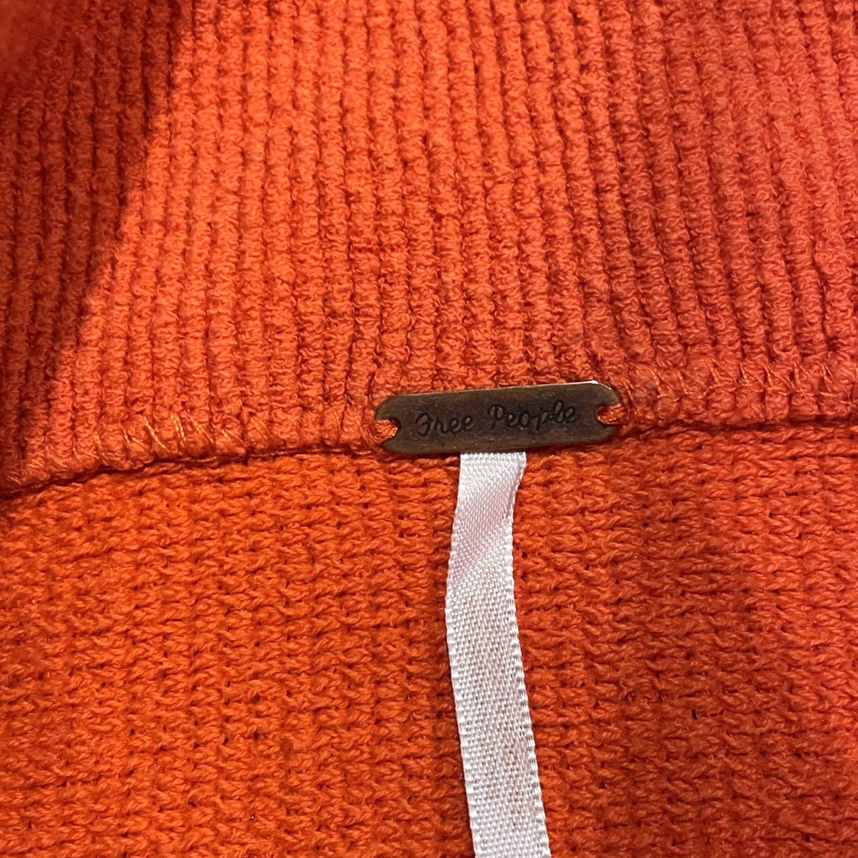 Free People Sweater Shirt Women S Orange Bohemian Oversized Mock Neck Raglan Sleeve Knit Pullover 90s/Classic Designer Brand Regular main image 6