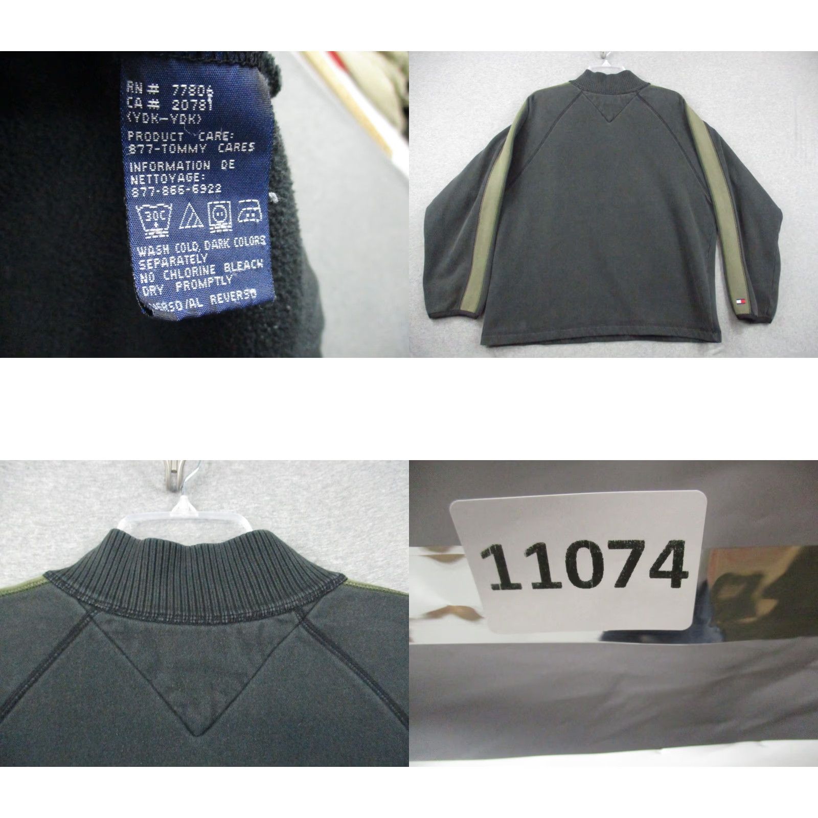 Tommy Hilfiger VINTAGE Tommy Hilfiger Men’s Pullover XL 1/4-Zip Gray Green Fleece Knit Mock Neck Sweater Size US XL / EU 56 / 4 - 8 Thumbnail