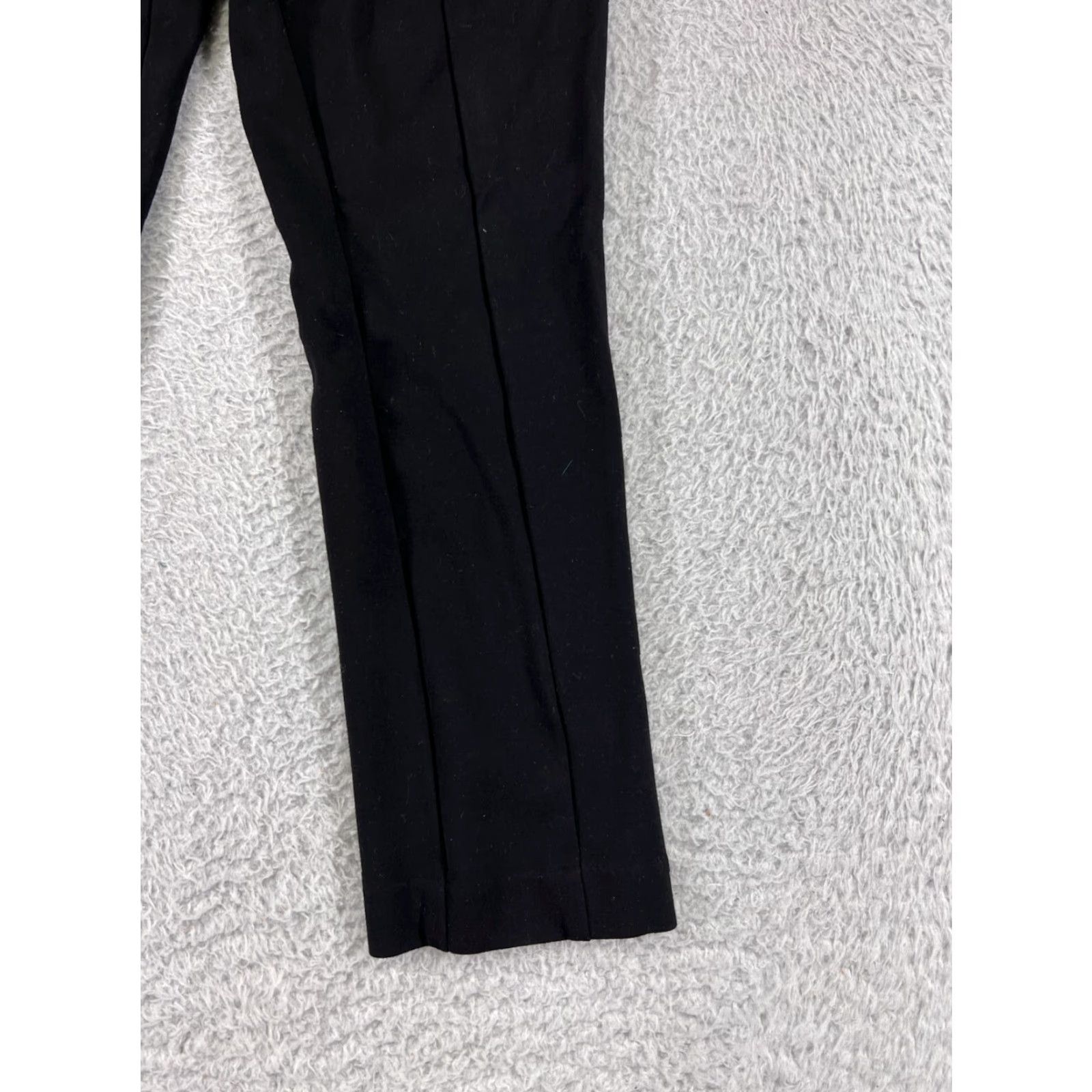 Nine West Nine West Black Elastic Waist Viscose Blend Pants Women's 34 Pull On Flat Front Straight Leg Size 24" / US 00 / IT 34 - 4 Thumbnail