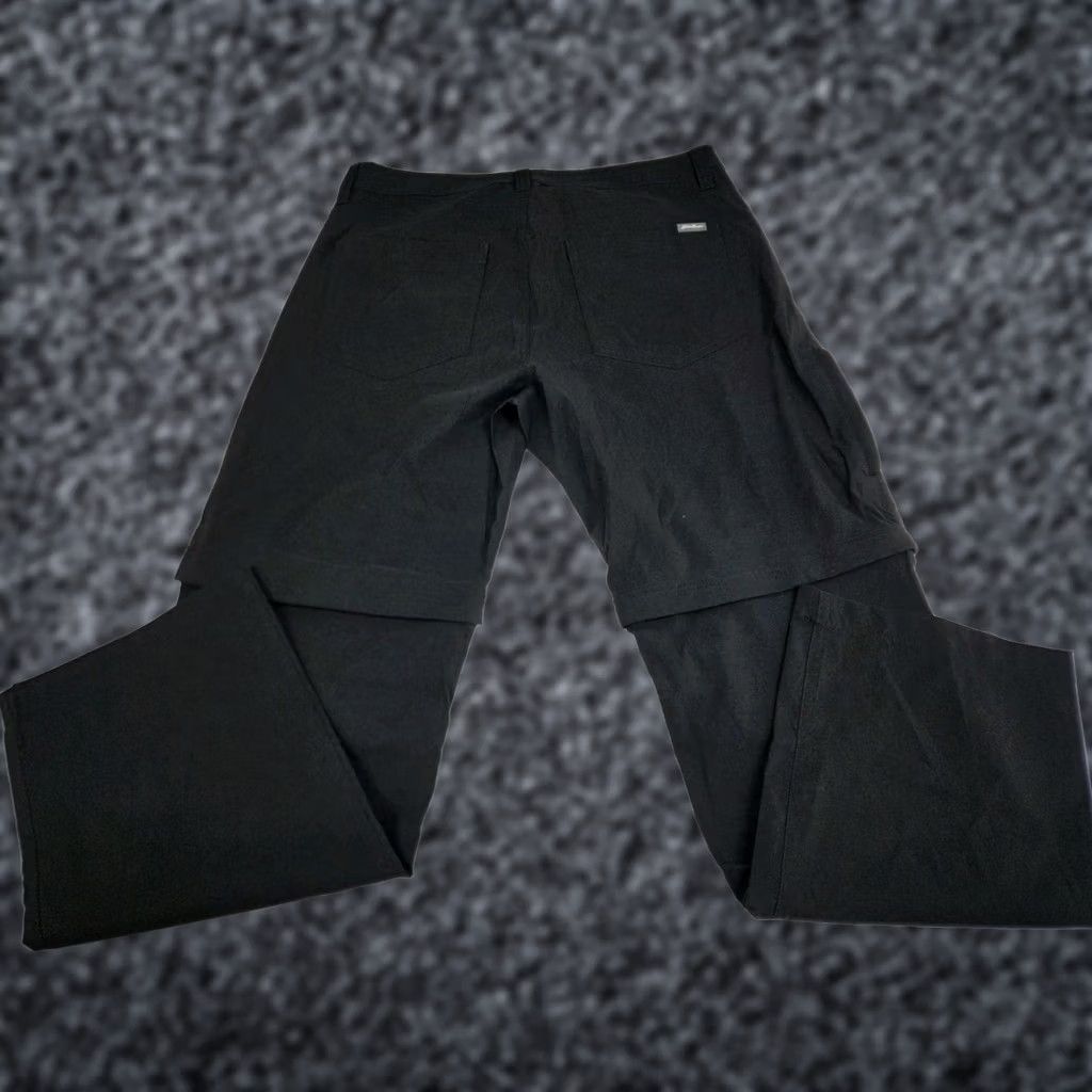 Eddie Bauer Eddie Bauer Mens Convertible Tech Pants Black Nylon Blend 34/30 Regular Straight Pockets Zip Front | 30 Inseam Size US 34 / EU 50 - 1 Thumbnail