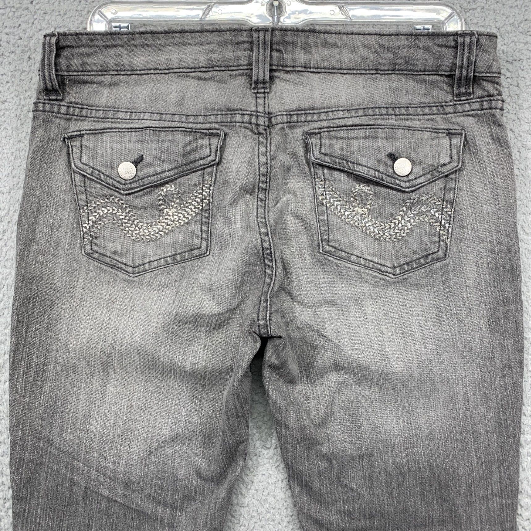 Southpole Southpole Jeans Women's Size 11 Straight Leg 5-Pocket Stone Washed Gray Stretch Denim Size 32" / US 10 / IT 46 - 5 Thumbnail