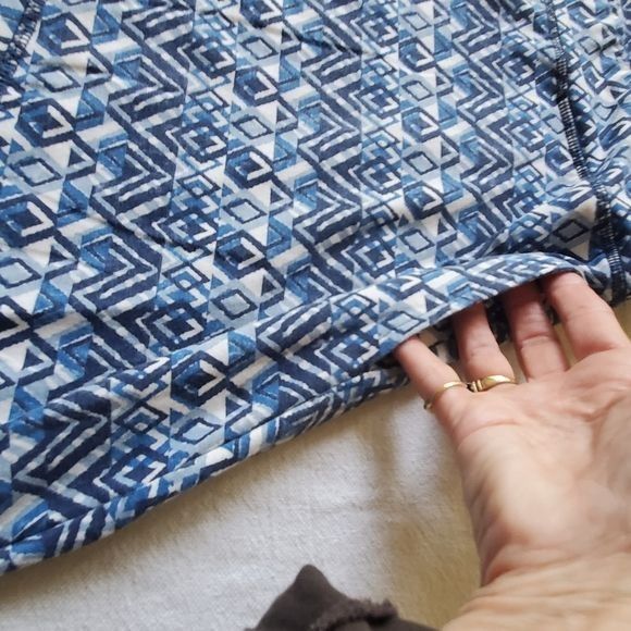 Designer Aventura 100% Organic Cotton Blue & White Sz. XL Skirt with Size 38" / US 16 / IT 52 - 6 Thumbnail