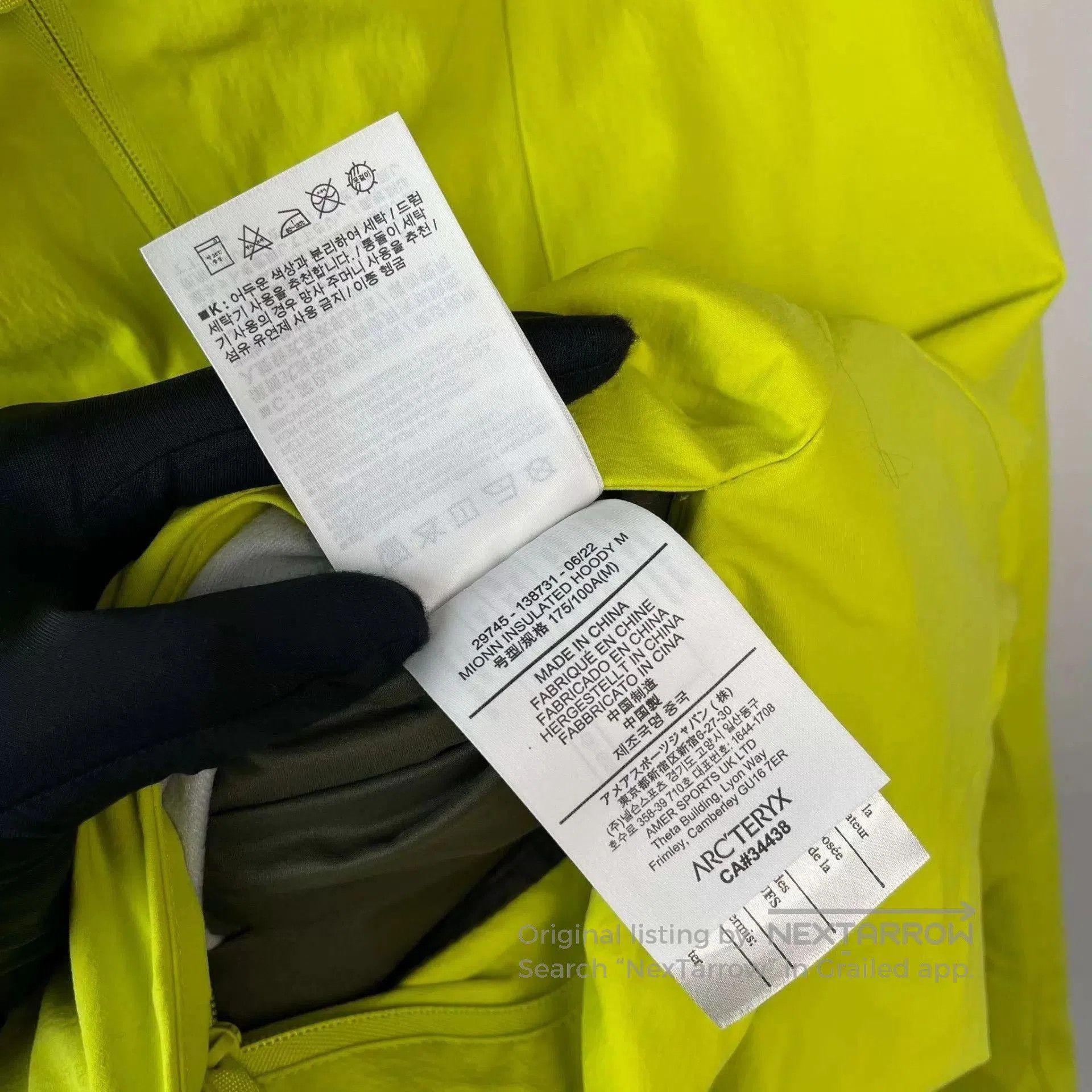 Arc'teryx Yellow Hooded Light Jacket Size M. Size US M / EU 48-50 / 2 - 6 Thumbnail