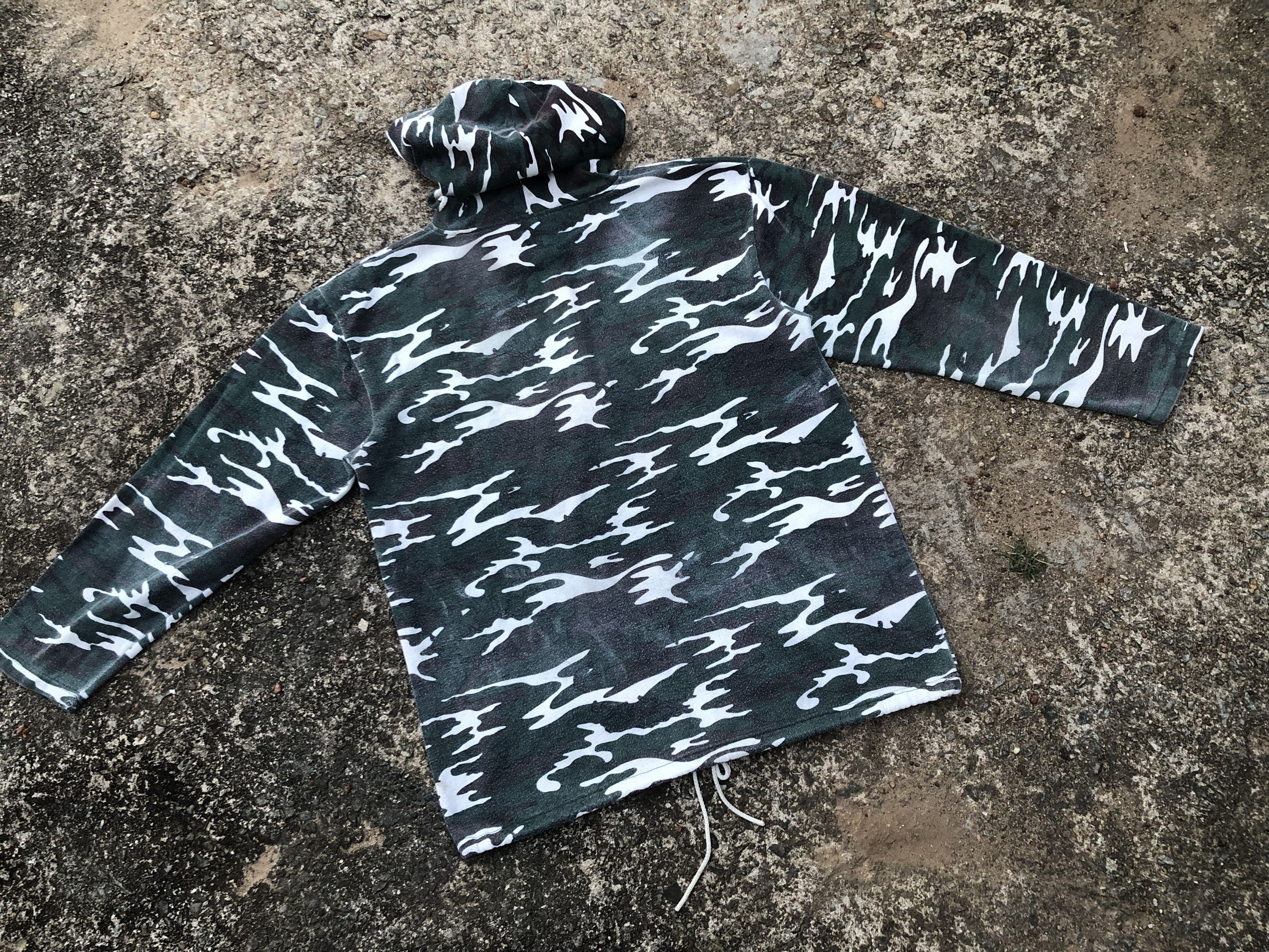 Vintage 🔥Vintage OG Old STUSSY Camouflage Half-Zip Hoody Sweatshirt Size US L / EU 52-54 / 3 - 2 Thumbnail