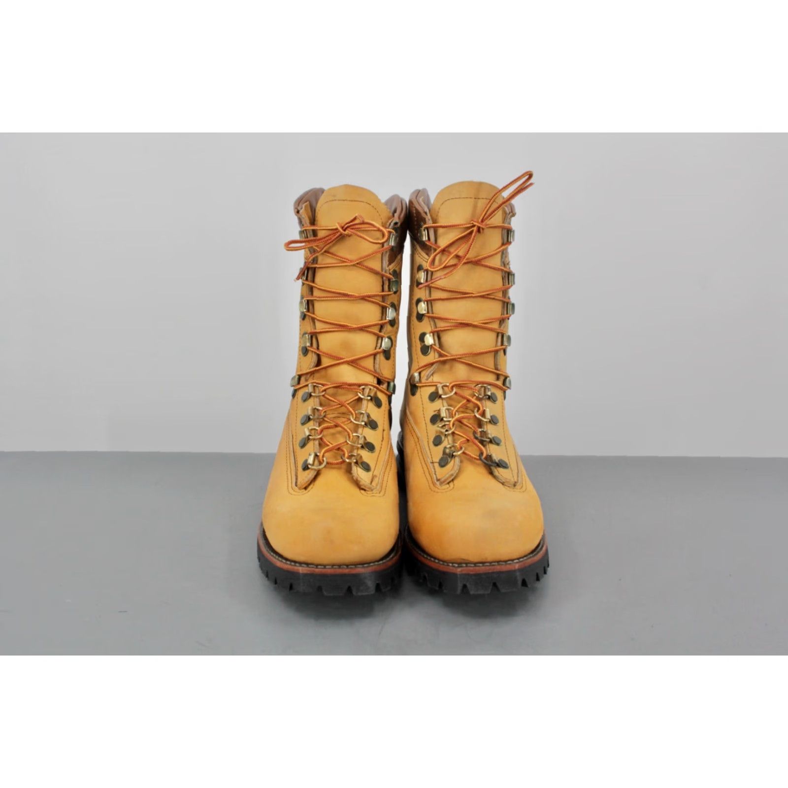 Mason's VINTAGE Mason Boots Mens 70s Leather Hiking Tan Brown 9.5 C 70s Vibram Sole Shoes Mens Size US 10 / EU 43 - 3 Thumbnail