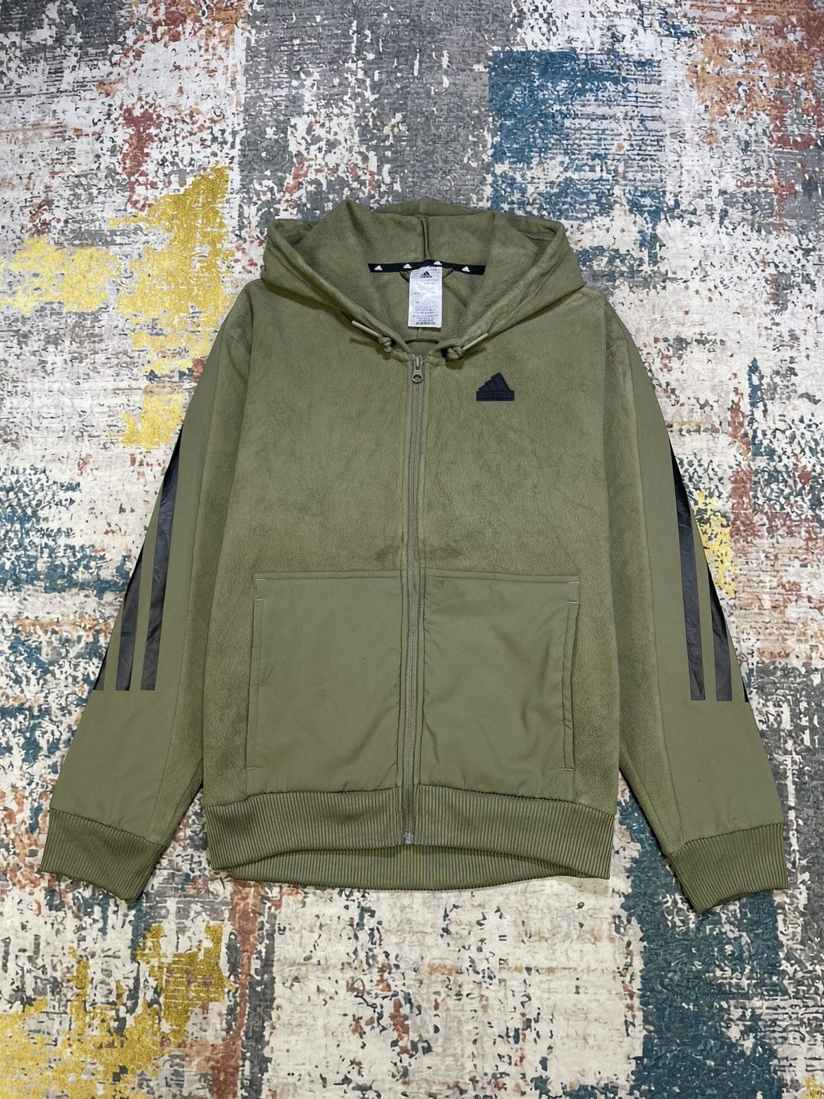 Adidas Adidas Future Icons 3 Stripes Zip Up Fleece Hoodies Size US S / EU 44-46 / 1 - 2 Thumbnail
