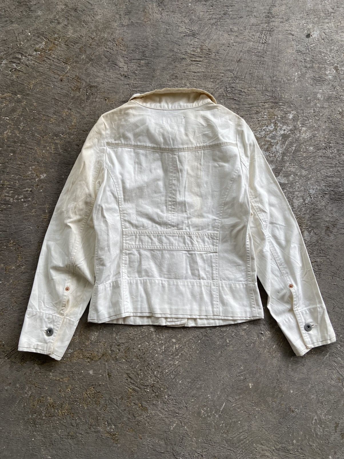 Blue Blue Japan 1990s Blue Blue Japan - Mud Wash Broken White Trucker Jacket Size M / US 6-8 / IT 42-44 - 14 Thumbnail
