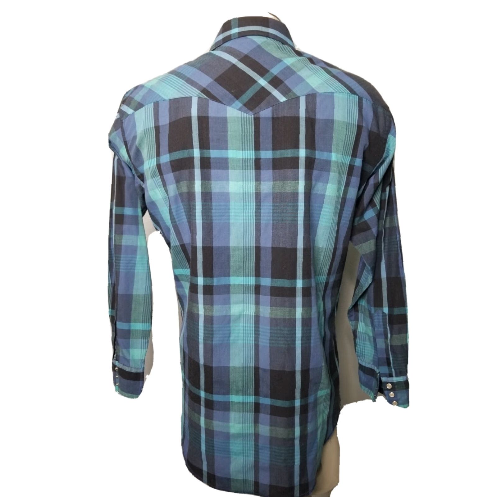 Wrangler VINTAGE WRANGLER Pearl Snaps Plaid Western Cowboy Button Front Shirt Men’s XL Size US XL / EU 56 / 4 - 2 Thumbnail