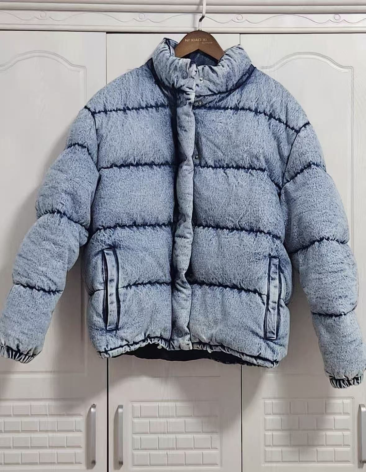 Miu Miu Miu Miu washed denim bread down jacket2410-xy Size US M / EU 48-50 / 2 - 1 Thumbnail