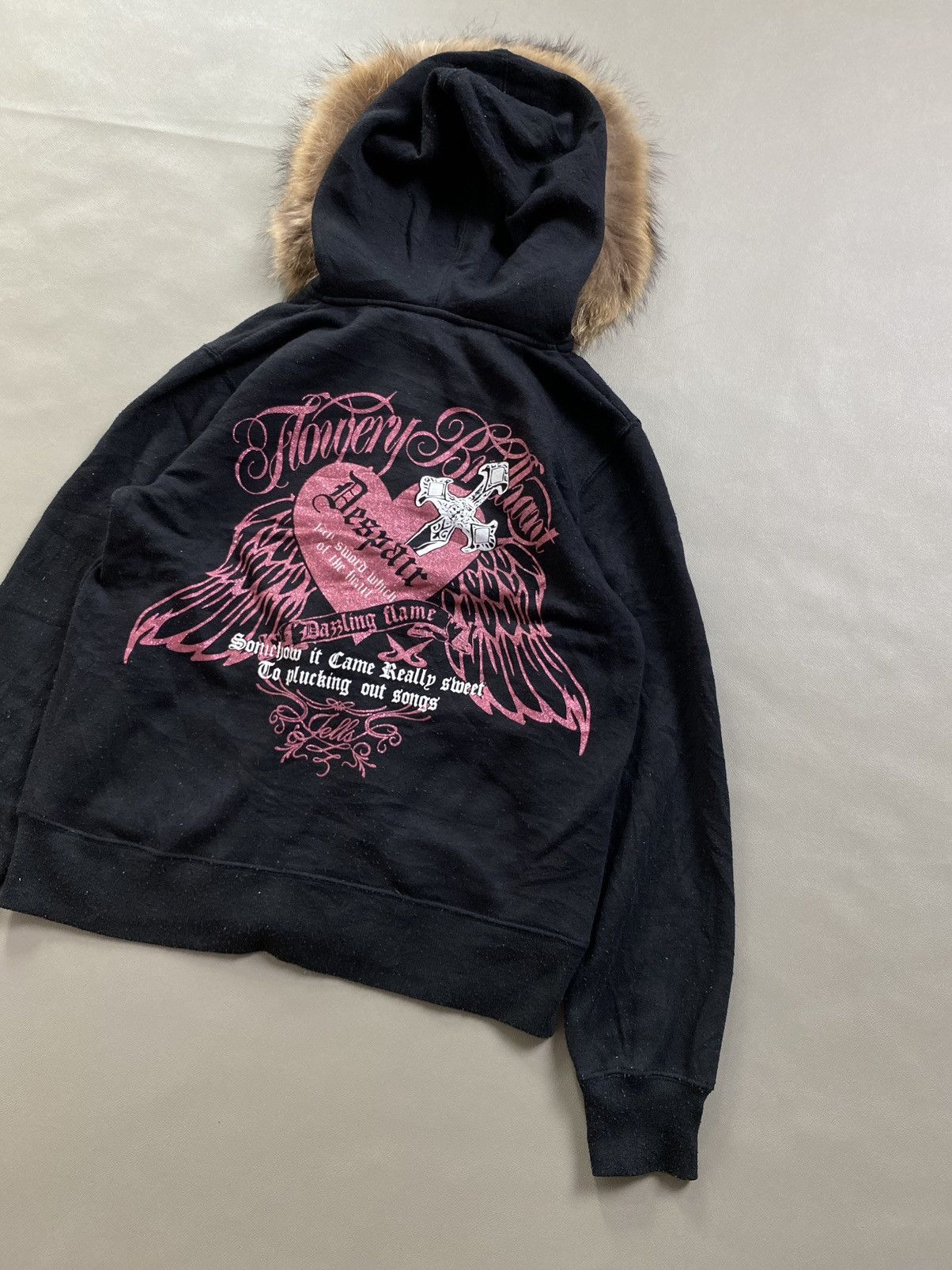 If Six Was Nine × Japanese Brand × Le Grande Bleu (L.G.B.) Beaumere Aristocratic Cross Poem Fur Hoodie Size US M / EU 48-50 / 2 - 4 Thumbnail