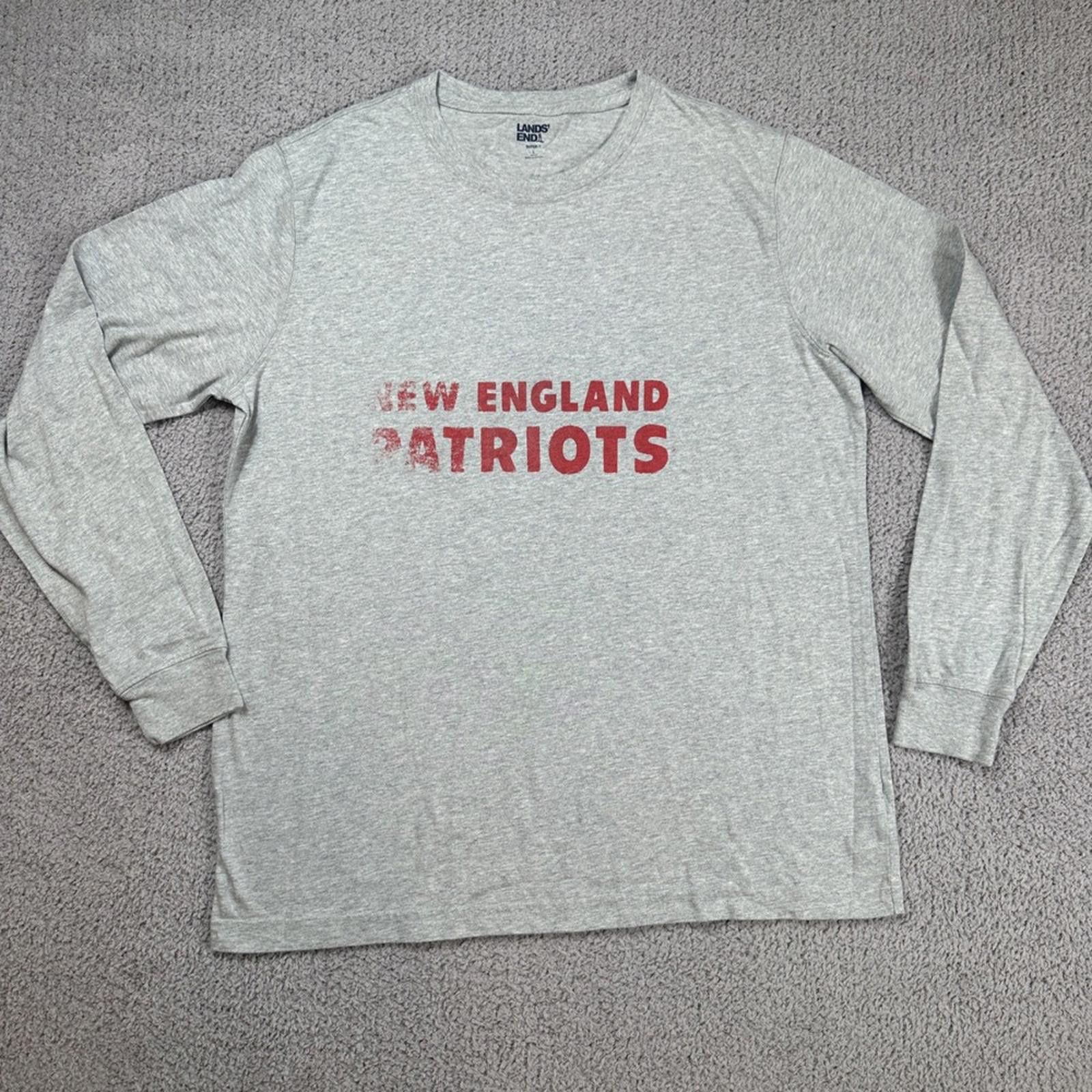 Lands' End New England Patriots Long Sleeve Shirt Gray Large Super-T Size US L / EU 52-54 / 3 - 1 Thumbnail